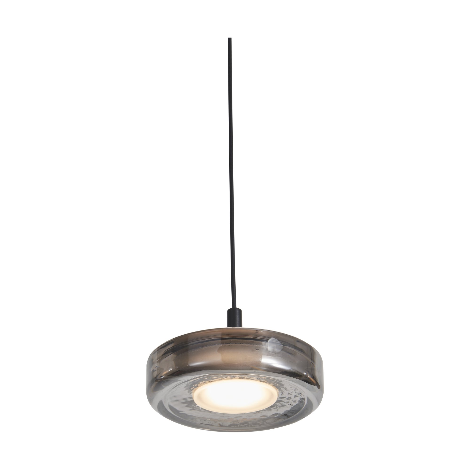 Lámpara Colgante Discus 1 en Vidrio Ahumado con Estructura de Aluminio Negro - image 4