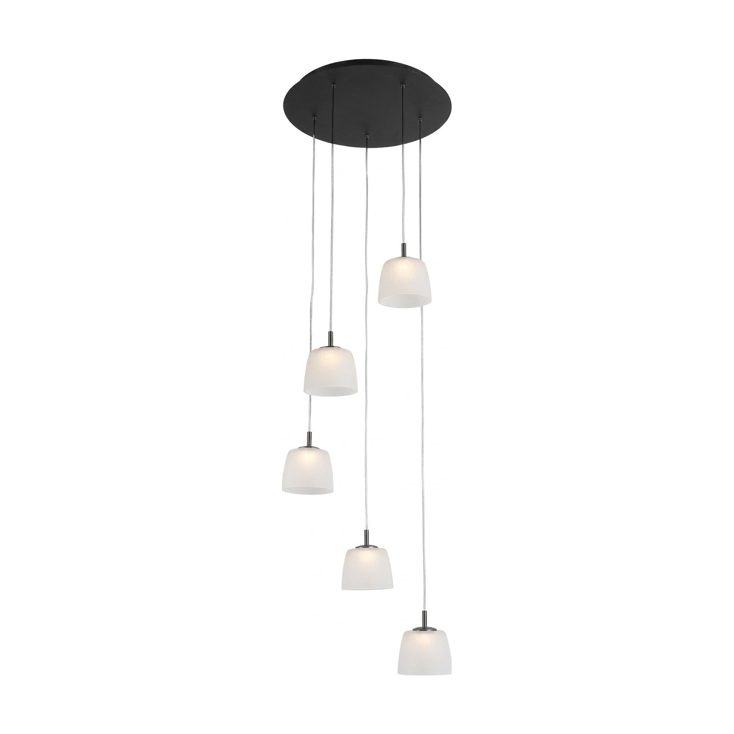 Lámpara Colgante Vertigo 5 en Vidrio Esmerilado Blanco con Estructura de Aluminio Gris - image 4