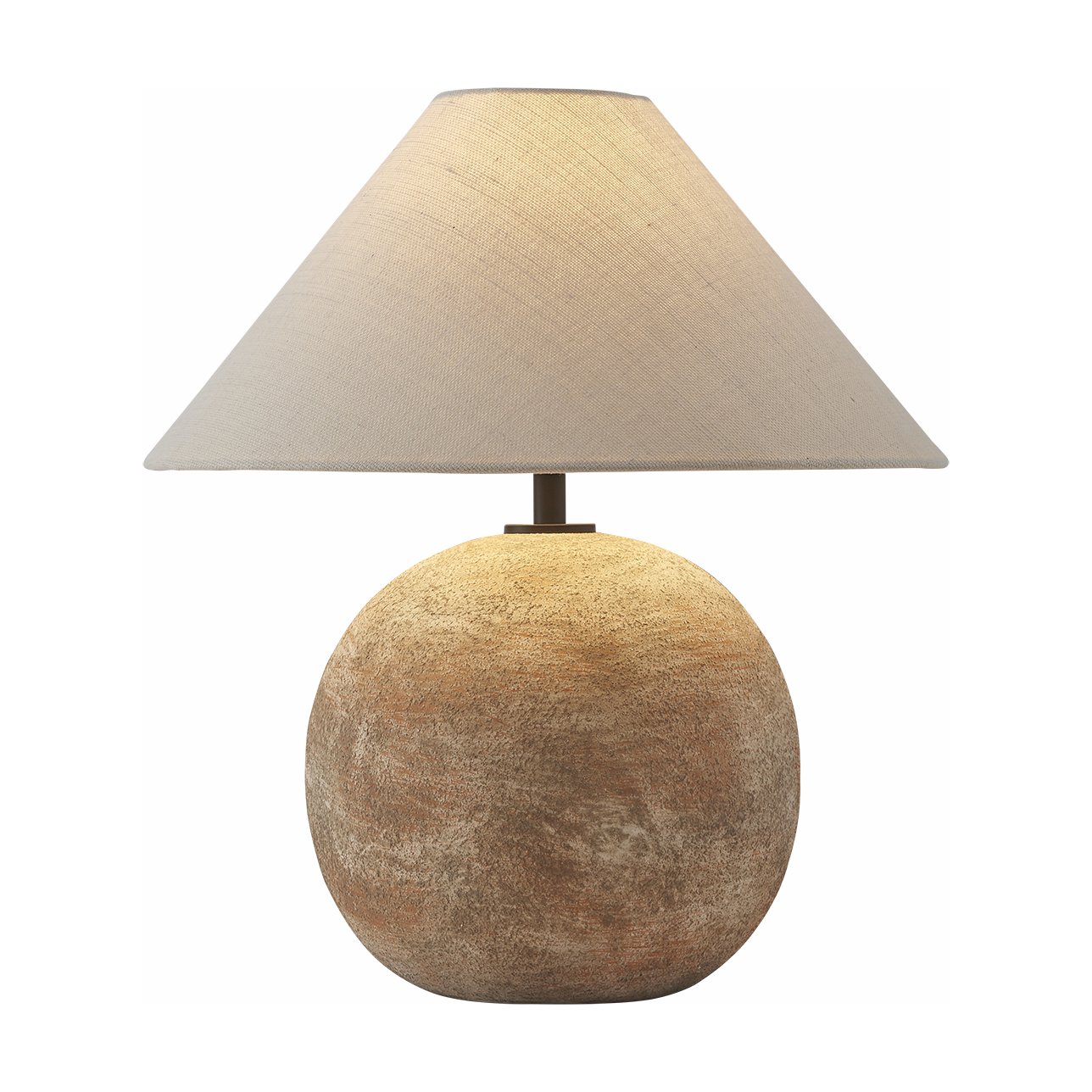 Sfera Table Lamp with Lichi Ceramic Base and Natural Linen Shade - image 1