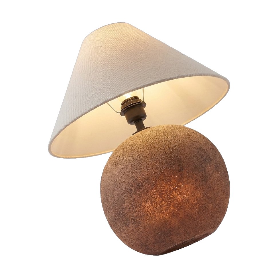 Lámpara de Mesa Sfera con Base de Cerámica Terracota y Pantalla de Lino Natural - image 2