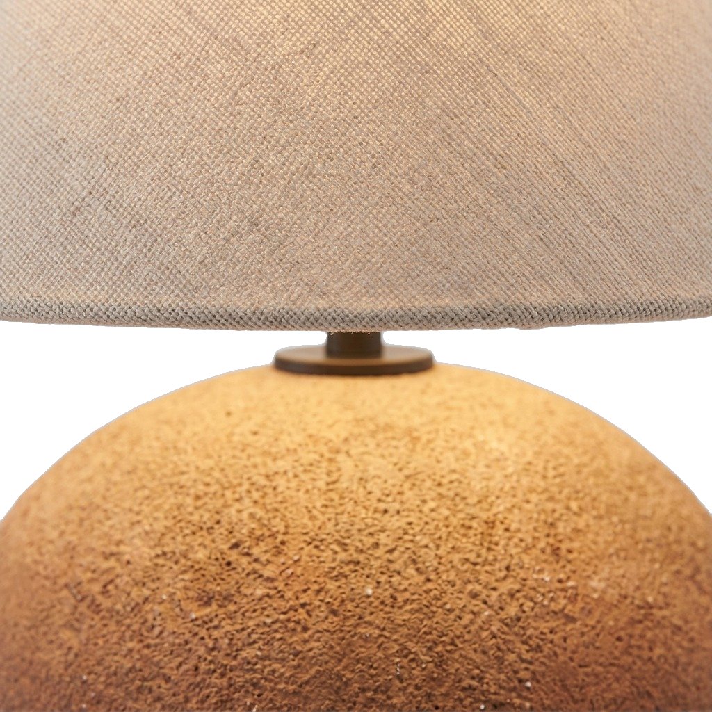Lámpara de Mesa Sfera con Base de Cerámica Terracota y Pantalla de Lino Natural - image 3