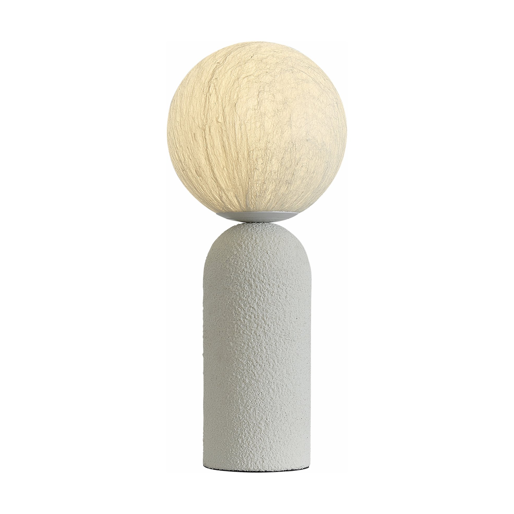 Lunaria Table Lamp with White Resin Base and Natural Mulberry Silk Shade - image 1