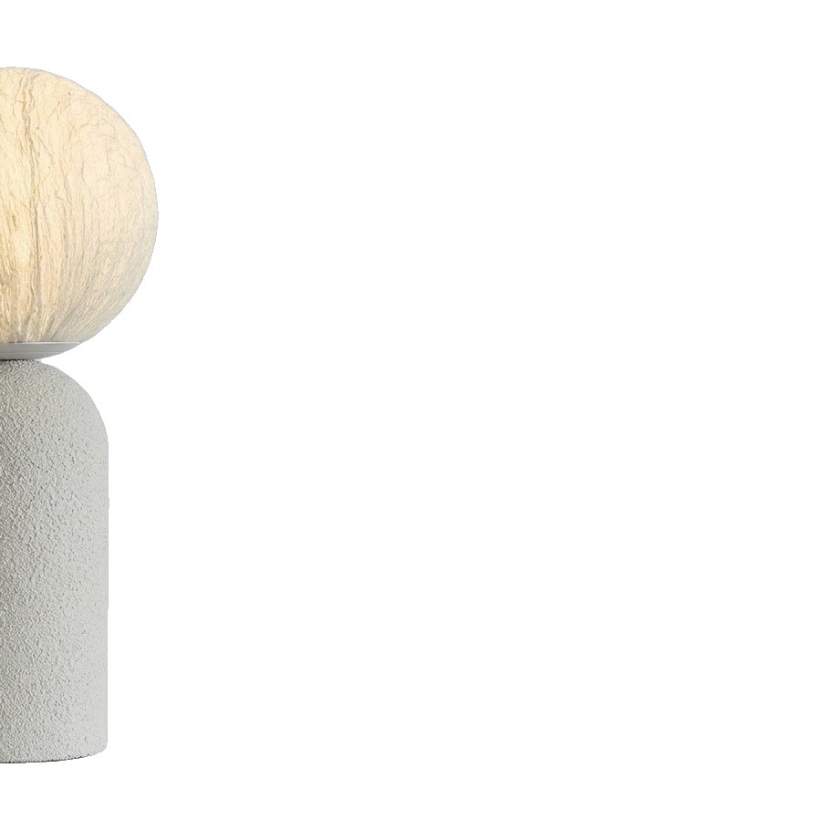 Lunaria Table Lamp with White Resin Base and Natural Mulberry Silk Shade - image 2