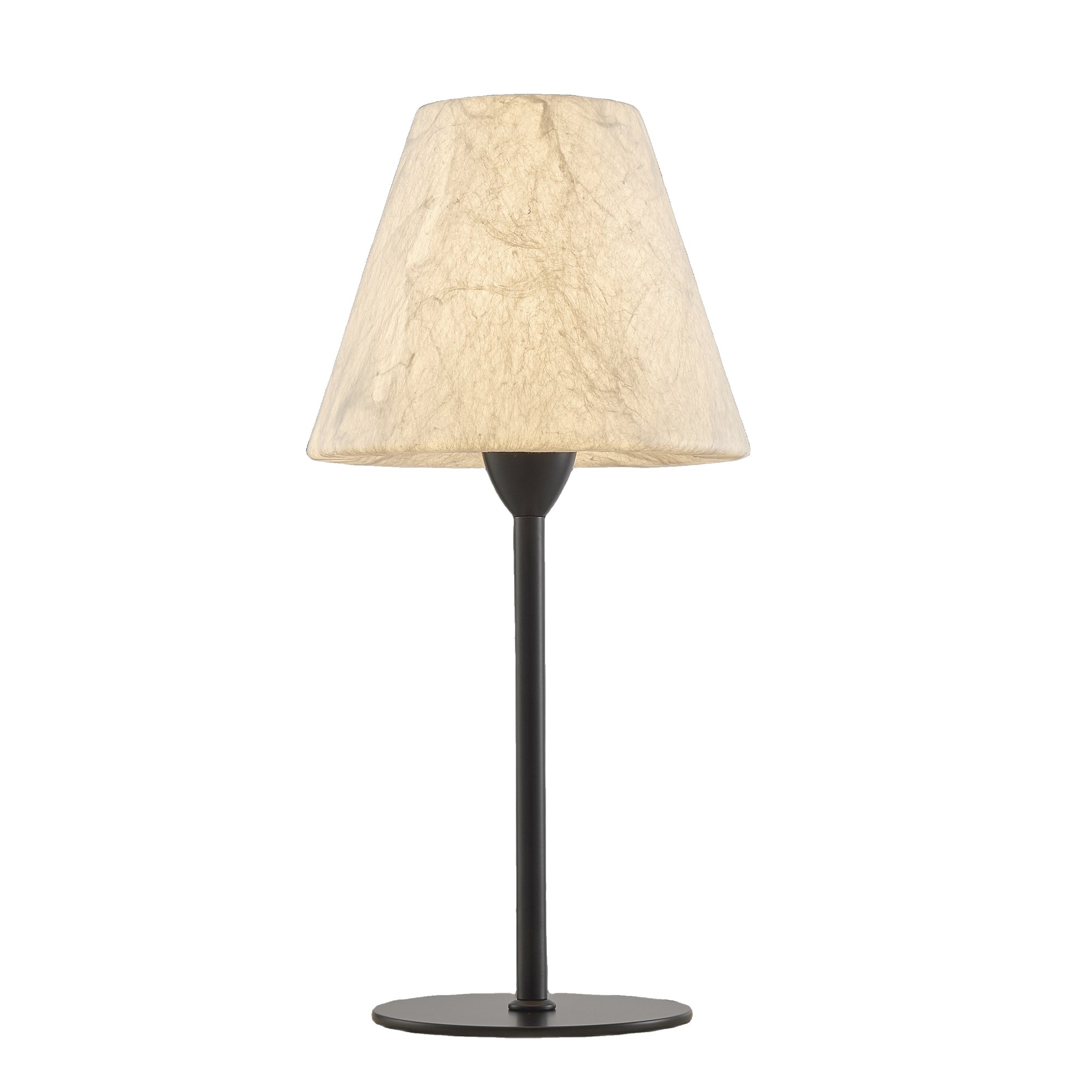 Mycen Table Lamp with Black Aluminium Base and Natural Mulberry Silk Shade - image 1