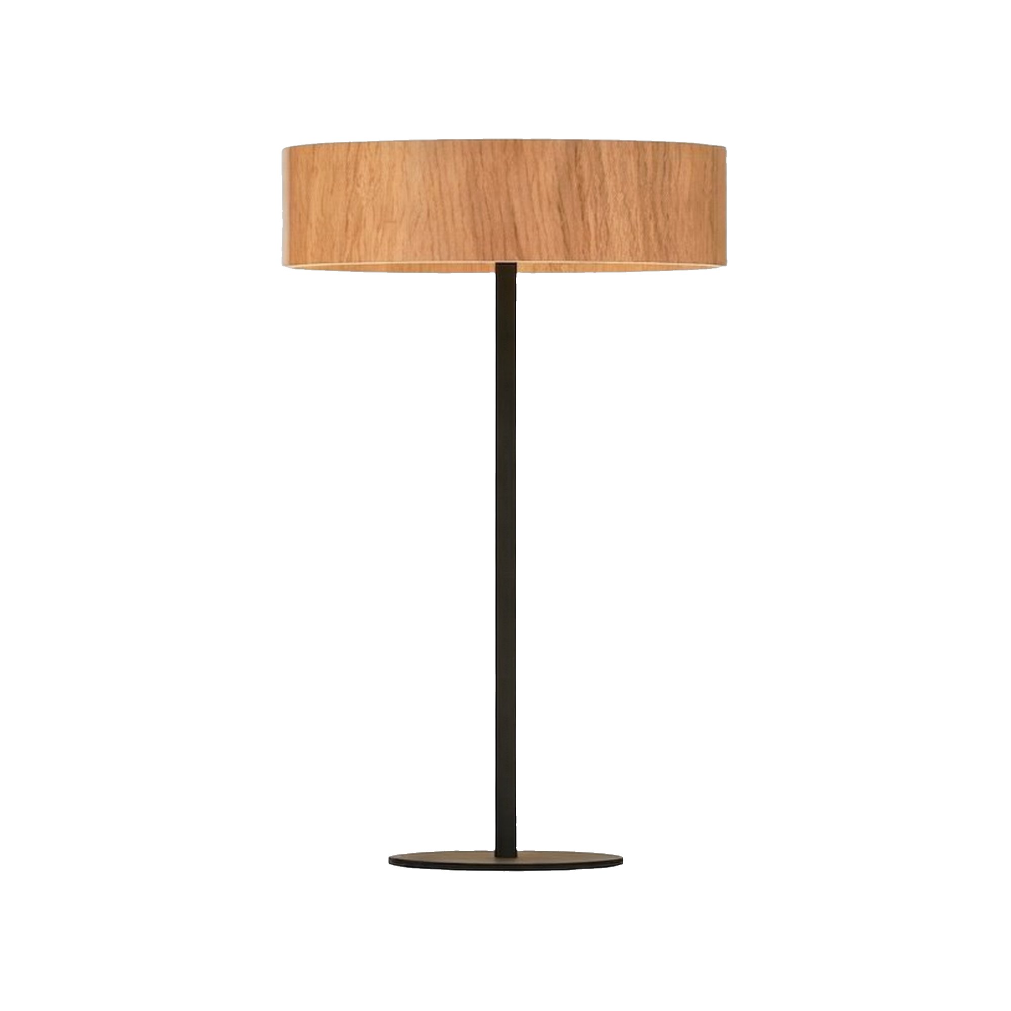 Lámpara de Mesa Discus con Base de Aluminio Negro y Pantalla de Roble - image 1