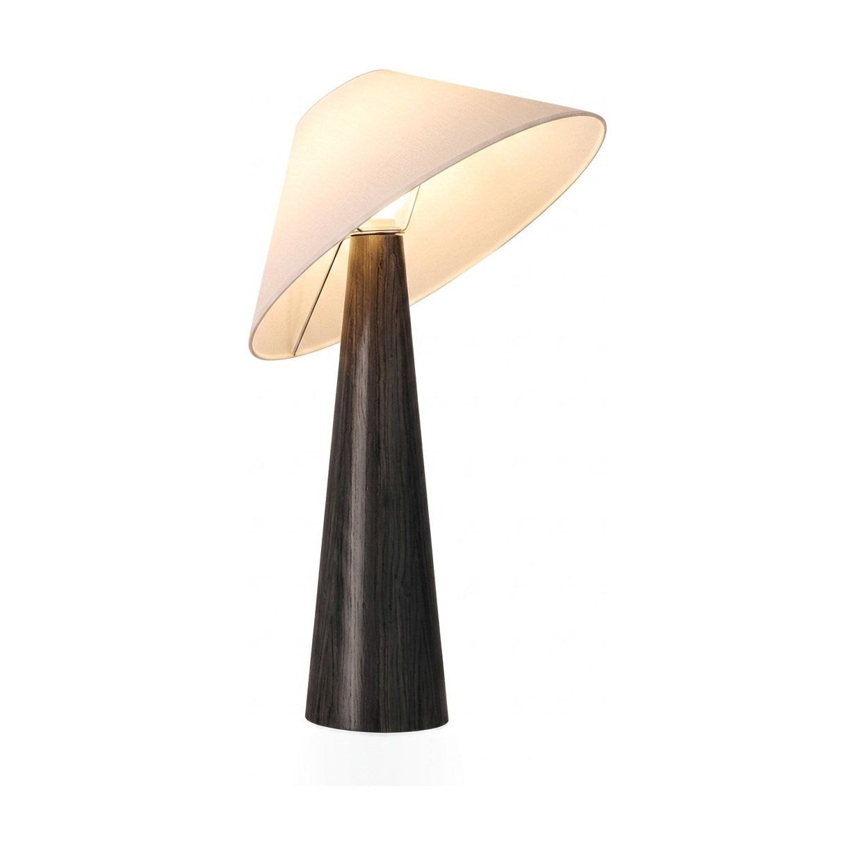 Rizo Table Lamp with Walnut-Stained Ash Wood Base and Natural Linen Shade - image 2