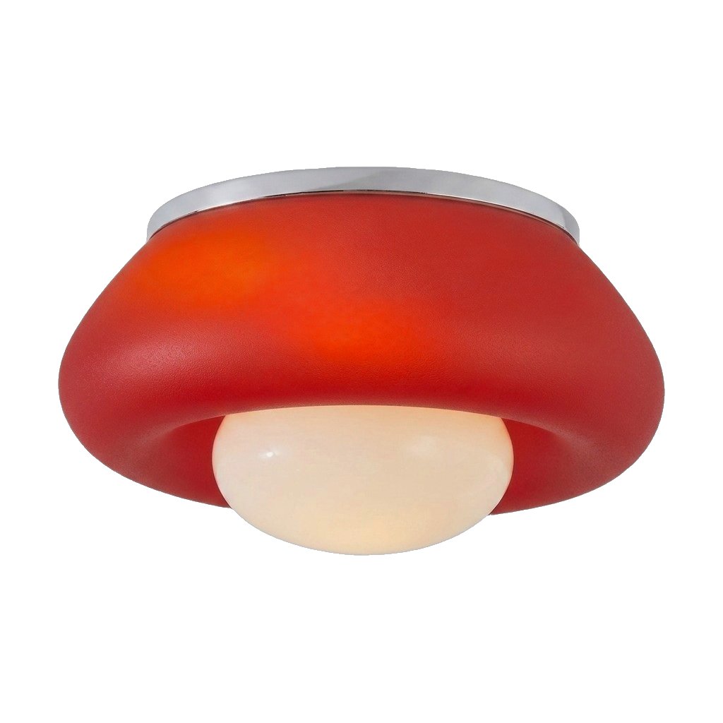 Lámpara de Pared Strandglas Parla en Vidrio Esmerilado Rojo, 20cm - image 2