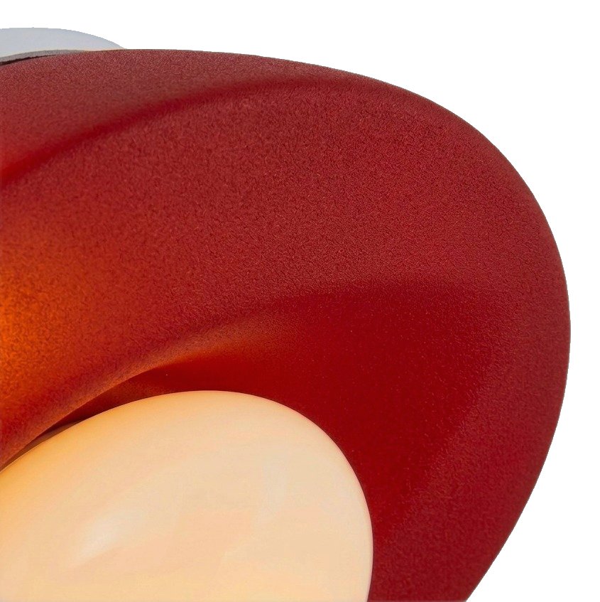 Lámpara de Pared Strandglas Parla en Vidrio Esmerilado Rojo, 26cm - image 3