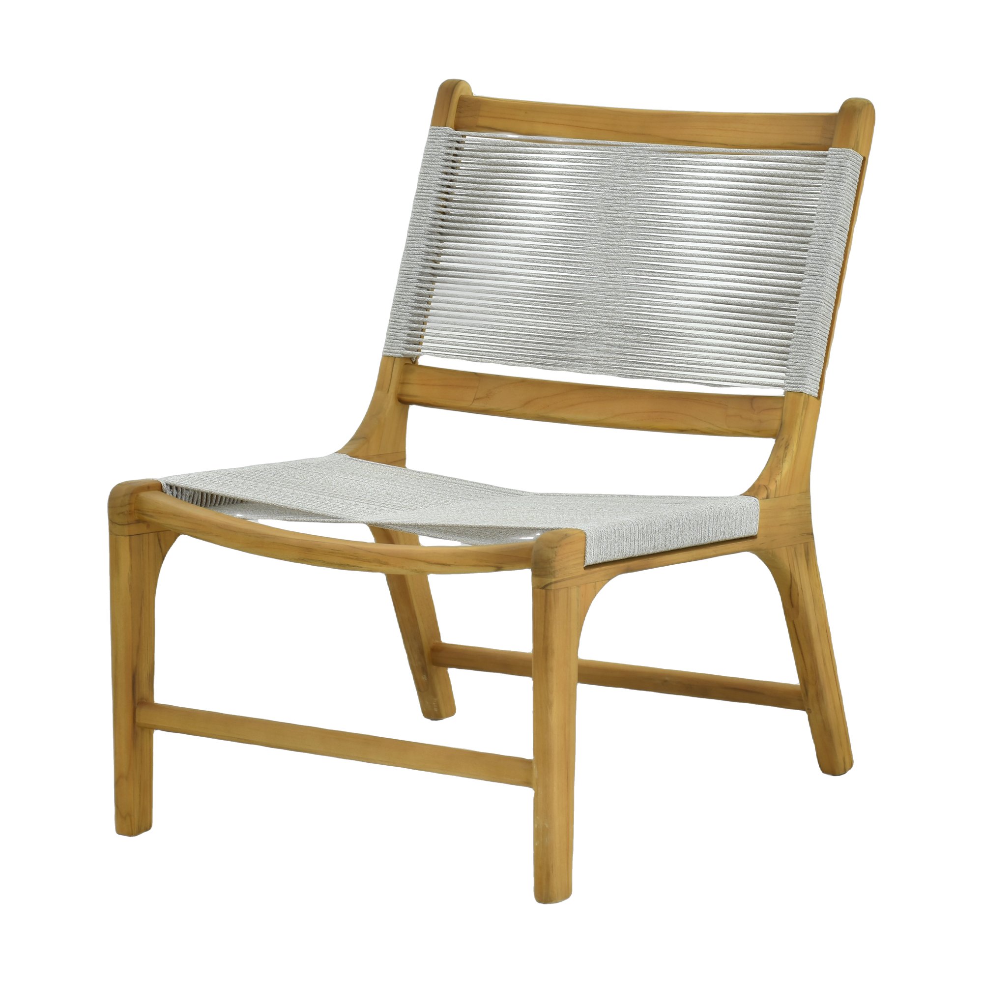 Sillón Liana con Estructura de Teca y Tejido Gris Claro - image 2