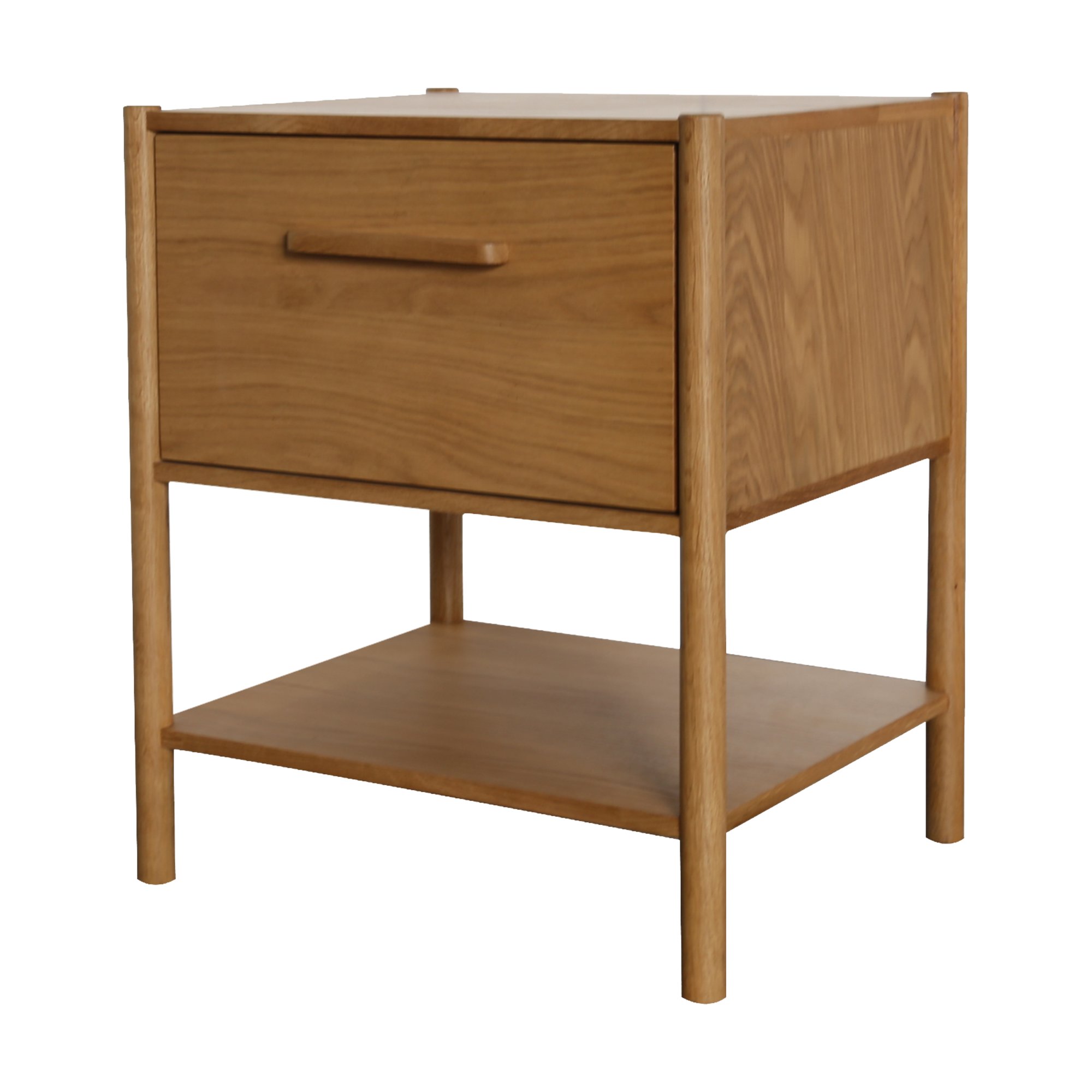 Lumen Bedside Table with Natural Oak Frame and Natural Oak Veneer Body - image 2
