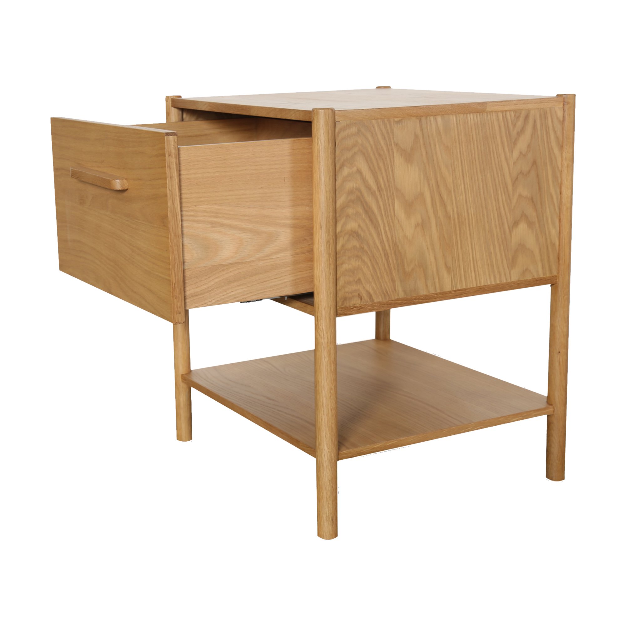 Lumen Bedside Table with Natural Oak Frame and Natural Oak Veneer Body - image 3