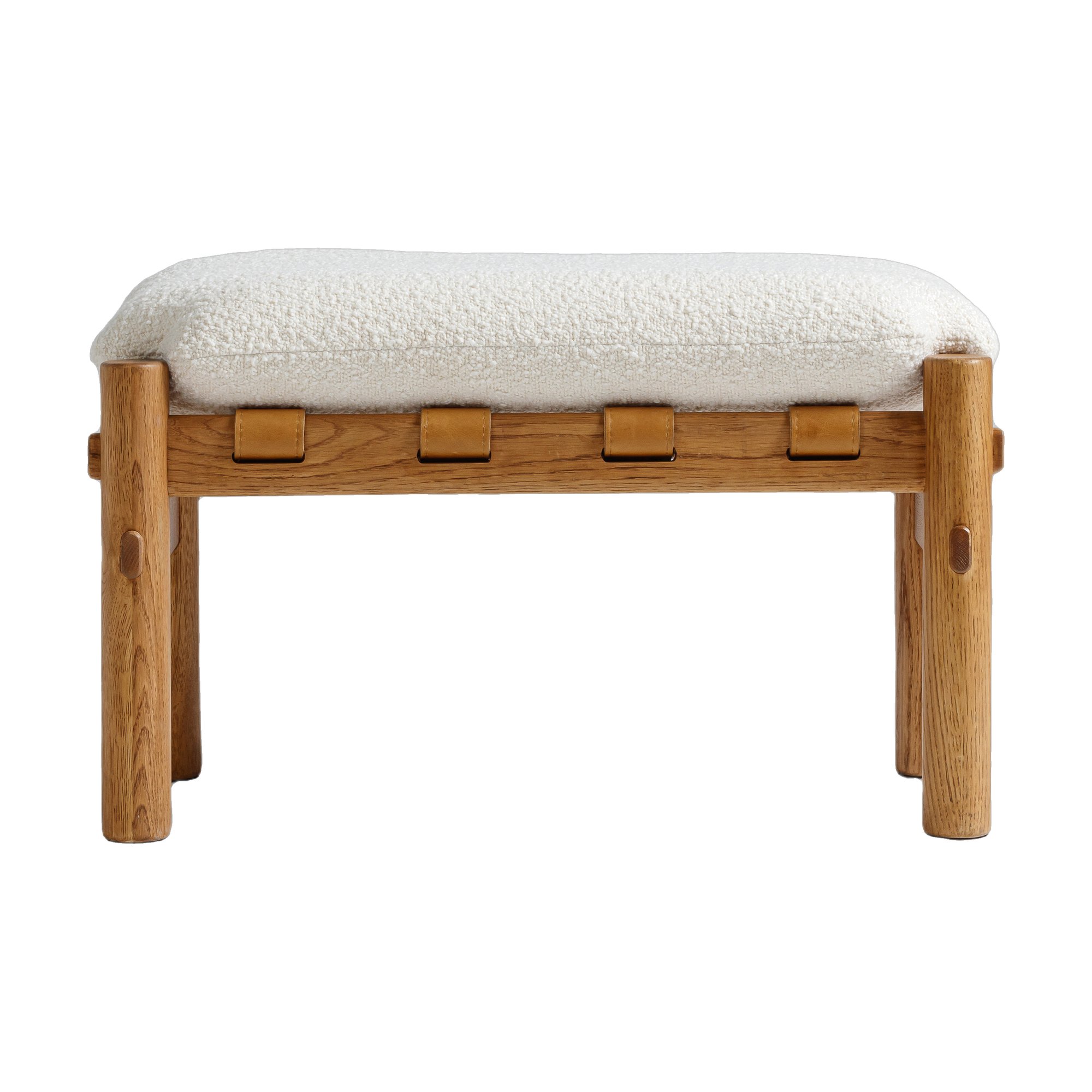 Reposapiés Abbe con Estructura de Roble Natural y Tela Olana Off White - image 2