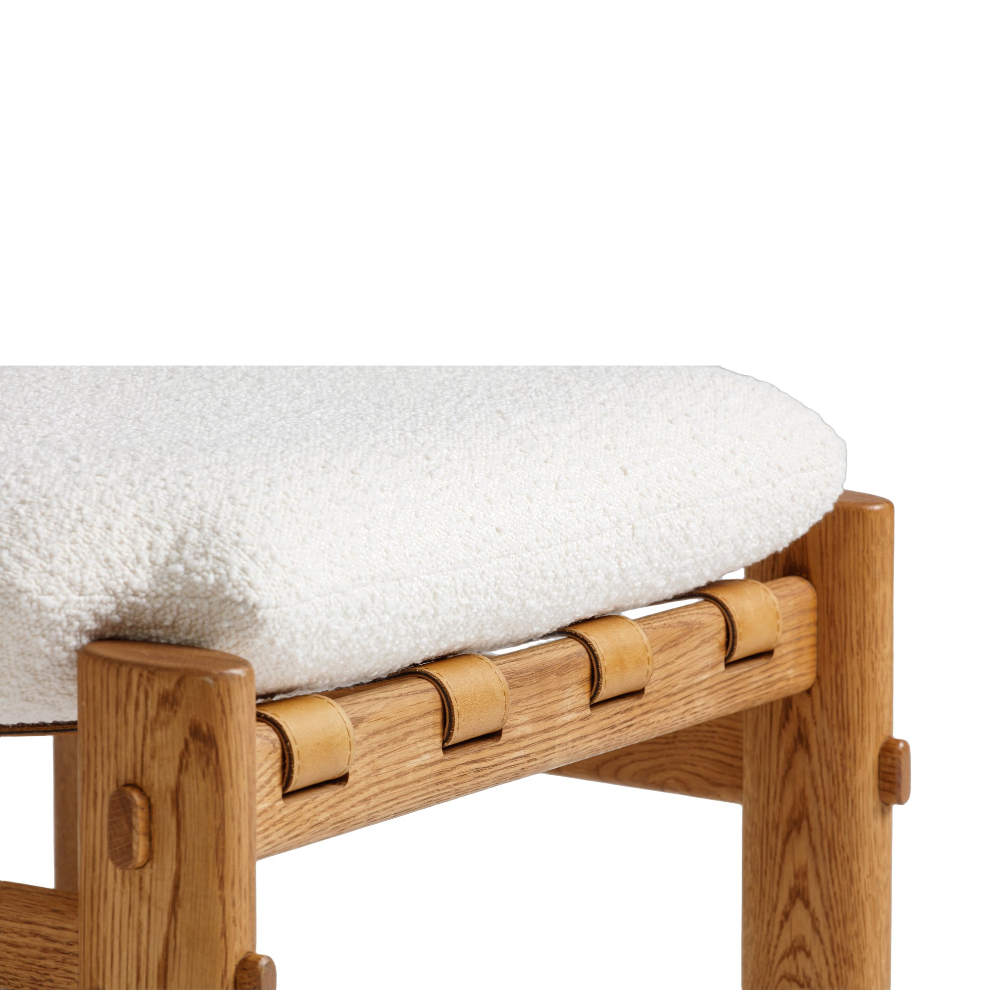 Reposapiés Abbe con Estructura de Roble Natural y Tela Olana Off White - image 5