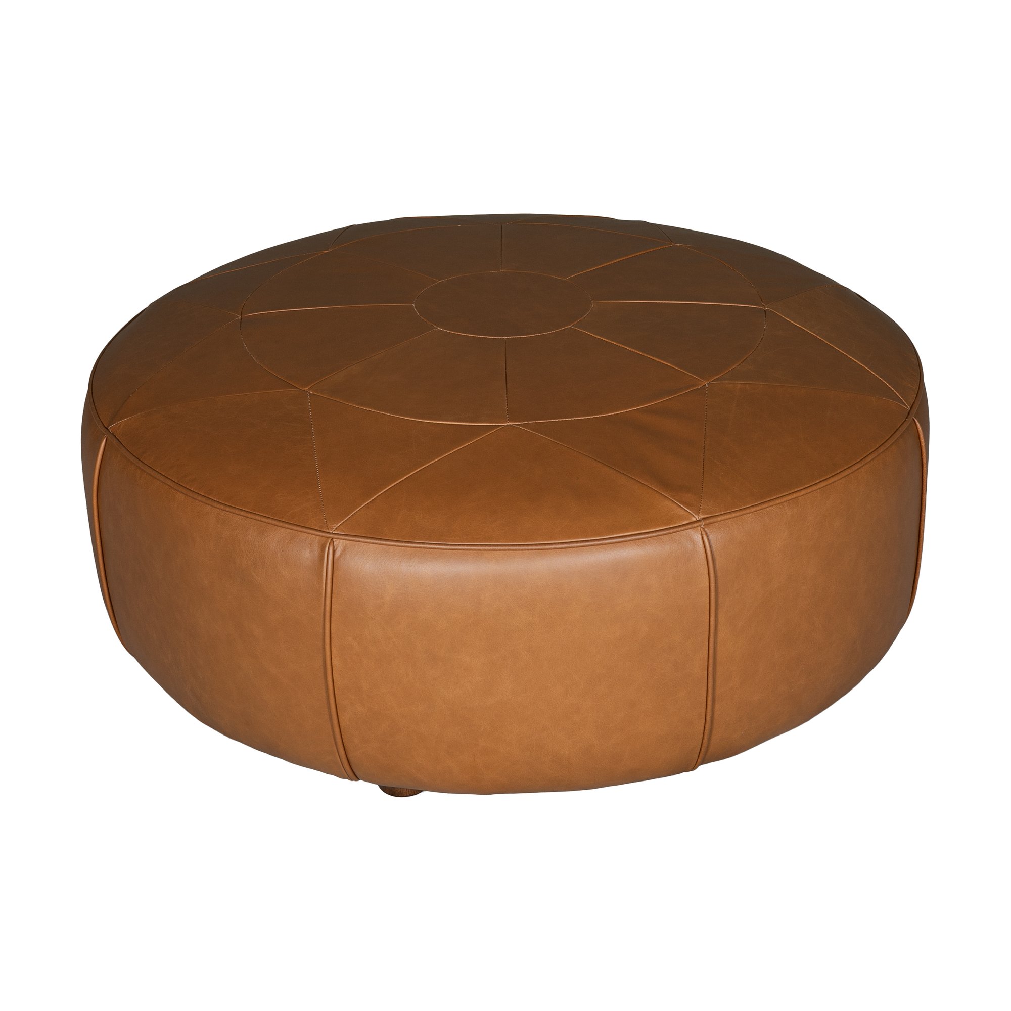 Compass Ottoman with Panama Tan Leather - image 2
