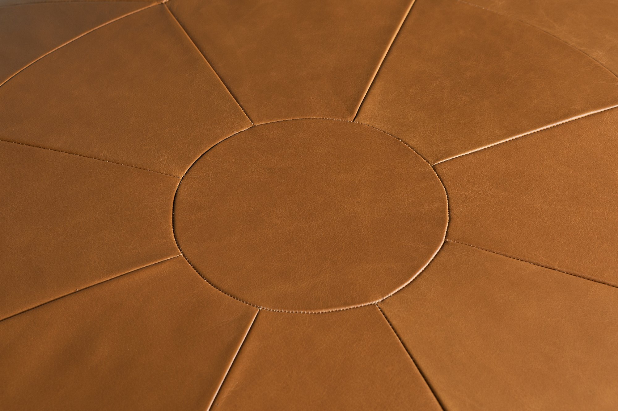 Compass Ottoman with Panama Tan Leather - image 3