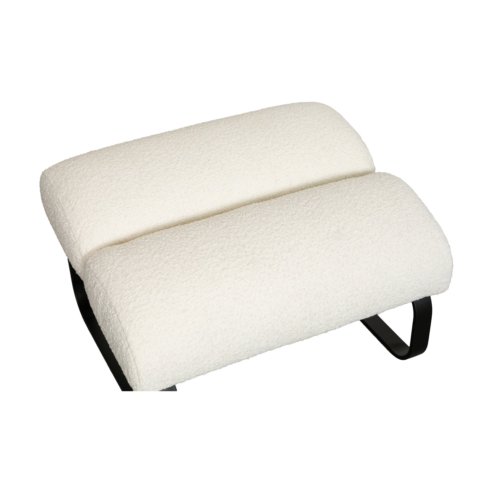 Otomana Fergus con Estructura de Acero Negro y Tela Boucle Cream - image 3