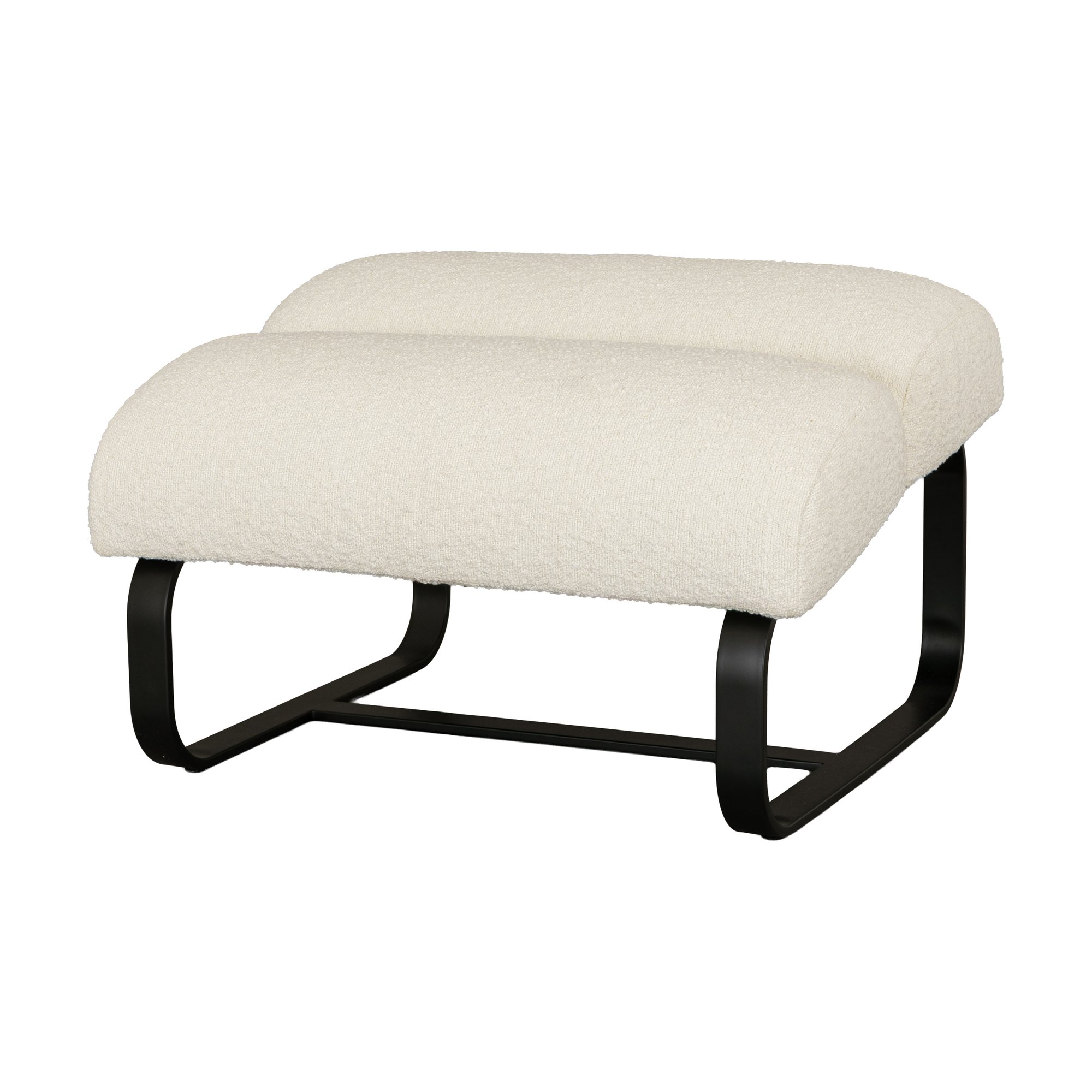 Otomana Fergus con Estructura de Acero Negro y Tela Boucle Cream - image 5