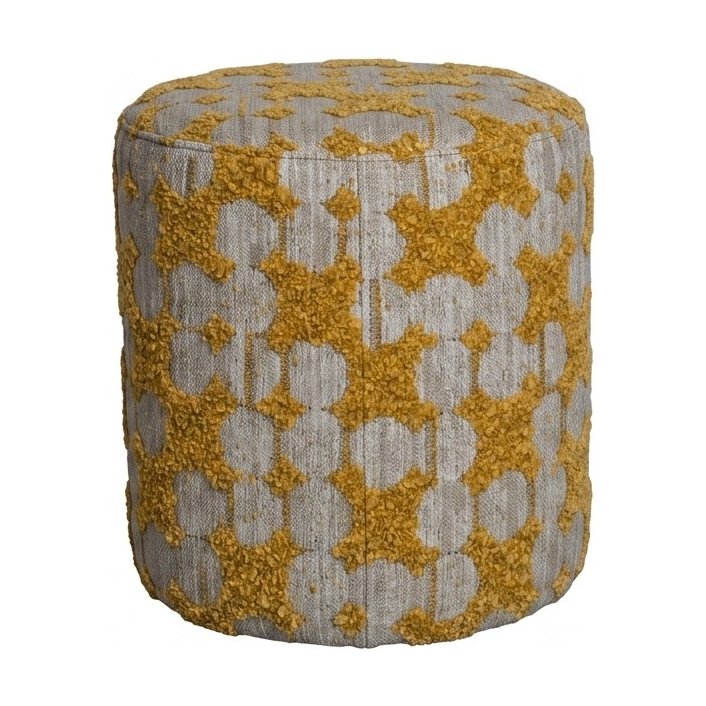 May Ottoman with LOG Mustard Fabric - image 2