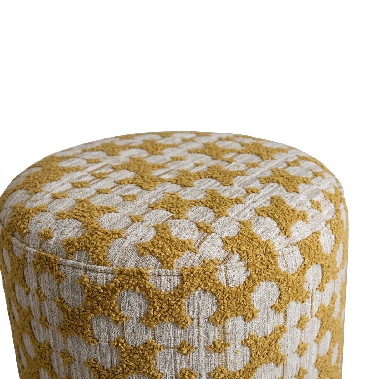 May Ottoman with LOG Mustard Fabric - image 3