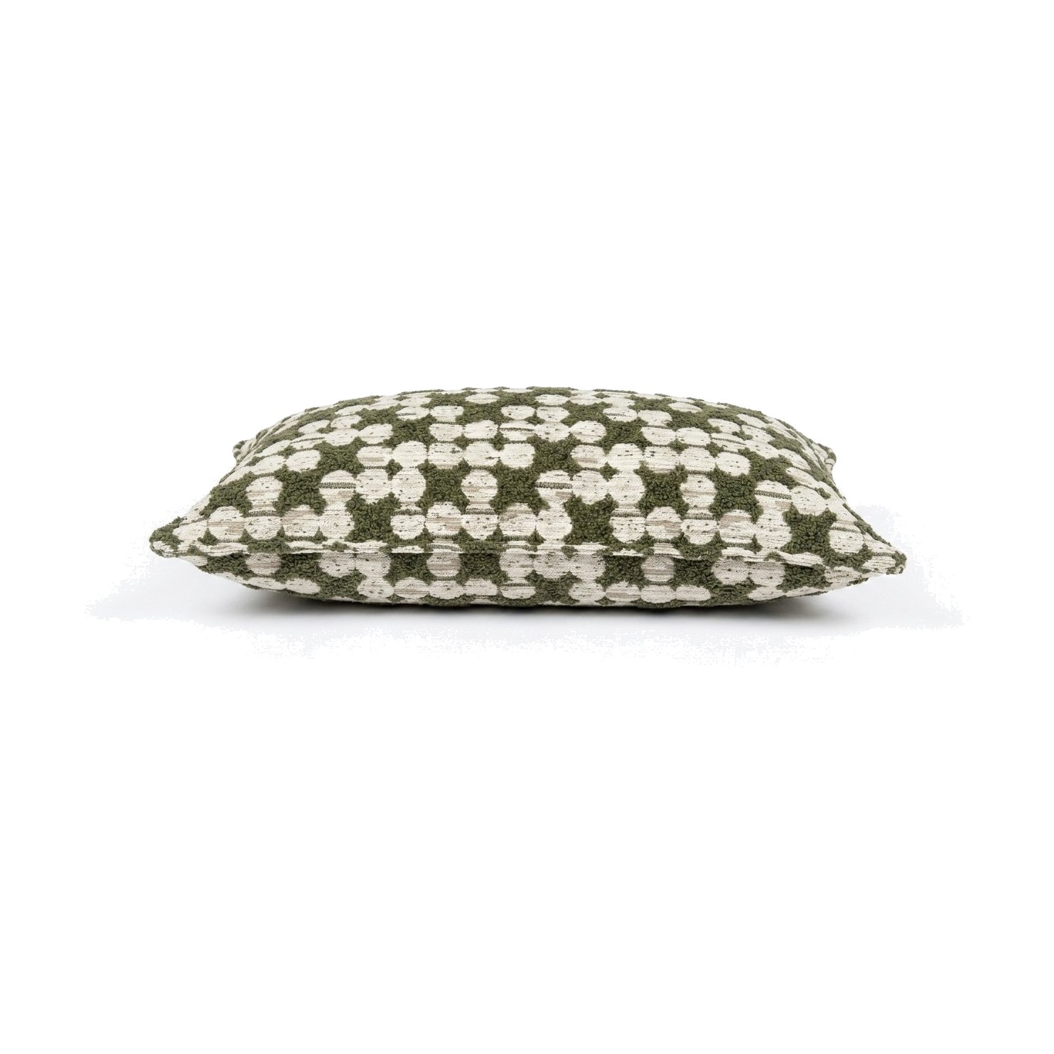 Square Pillow with LOG Olive Fabric - image 2