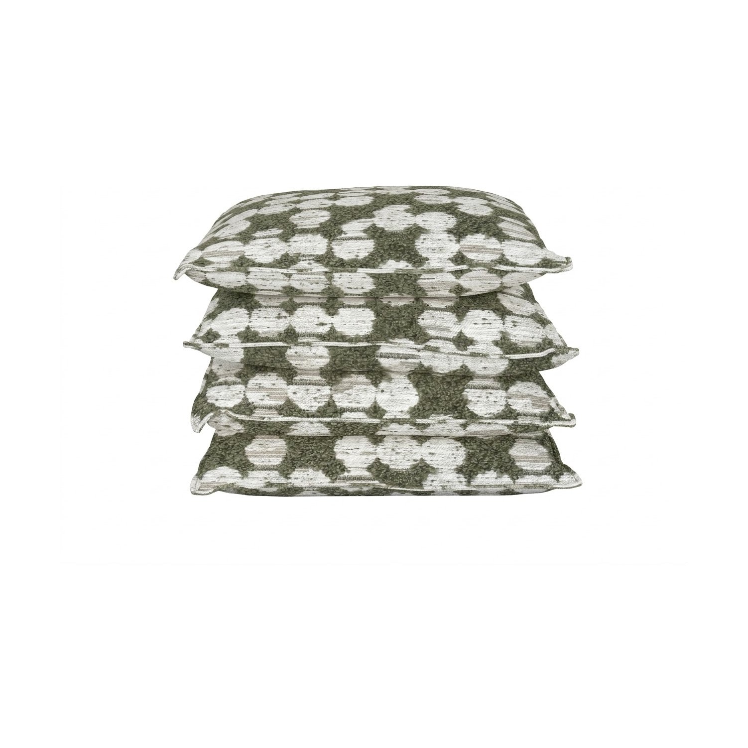 Square Pillow with LOG Olive Fabric - image 3