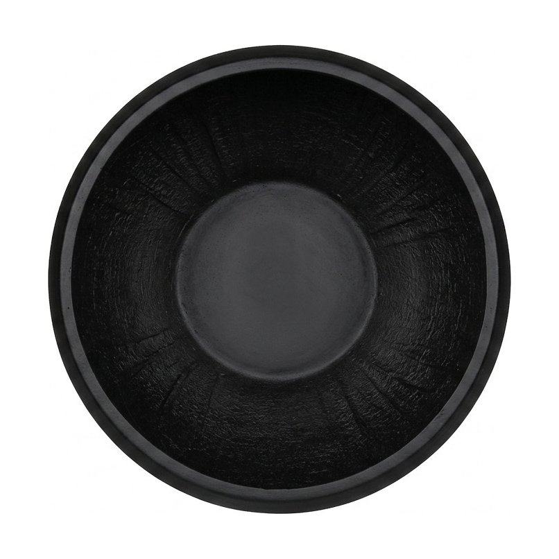 Light Fiber Cement Pot with Bowl Shape in Black, 43x32cm size - image 4