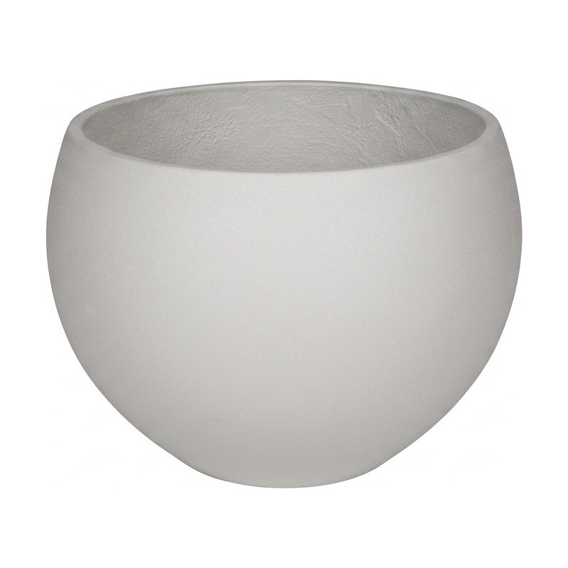 Light Fiber Cement Pot with Bowl Shape in Off White, 43x32cm size - image 1