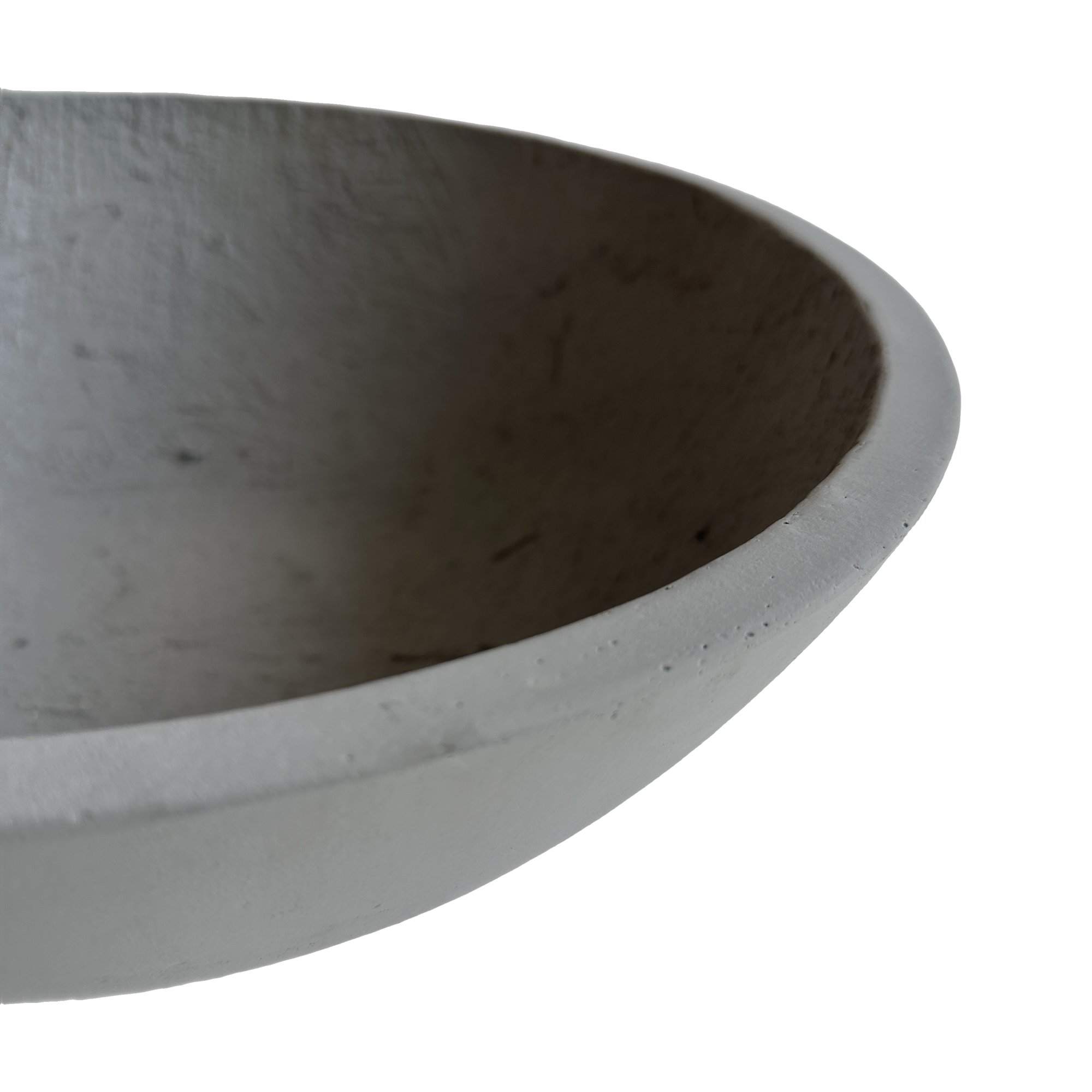 Light Fiber Cement Pot with China Bowl Shape in Light Gray, 55x22cm size - image 3