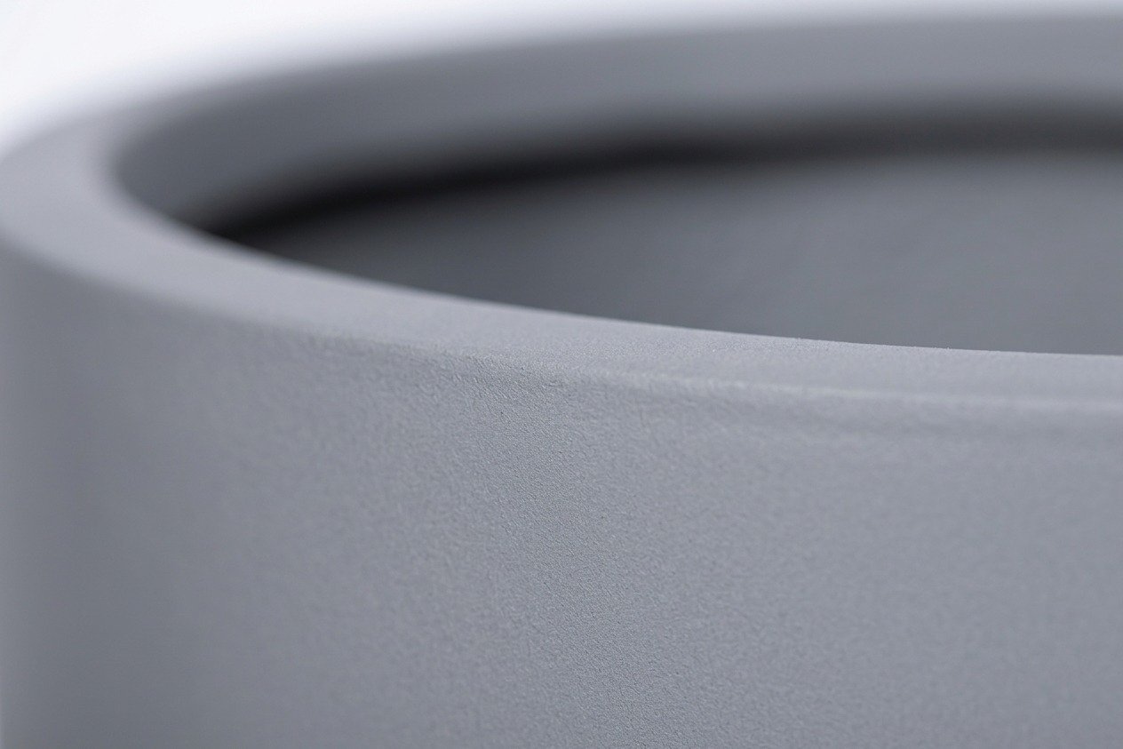 Light Fiber Cement Pot with Cylinder Shape in Light Gray, 40x45cm size - image 3