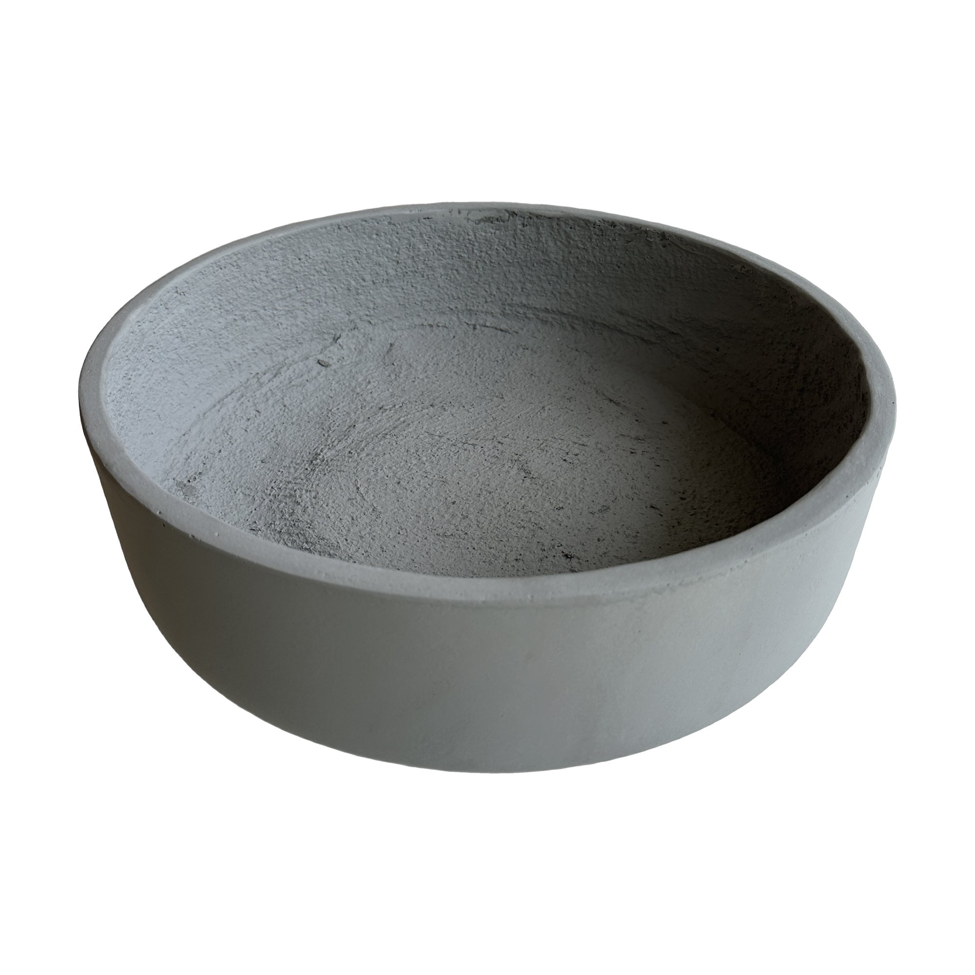 Maceta de Fibrocemento Ligero con Dinner Forma de Cuenco en Gris Claro, tamaño 37x10cm - image 2