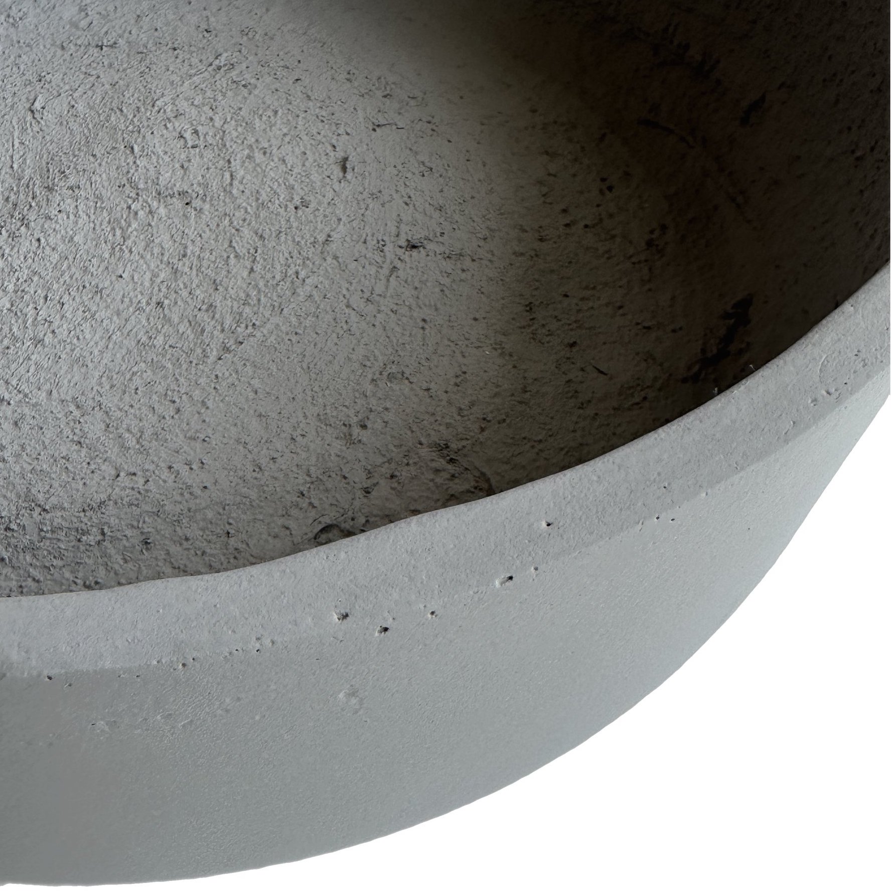 Light Fiber Cement Pot with Dinner Bowl Shape in Light Gray, 45x13cm size - image 5