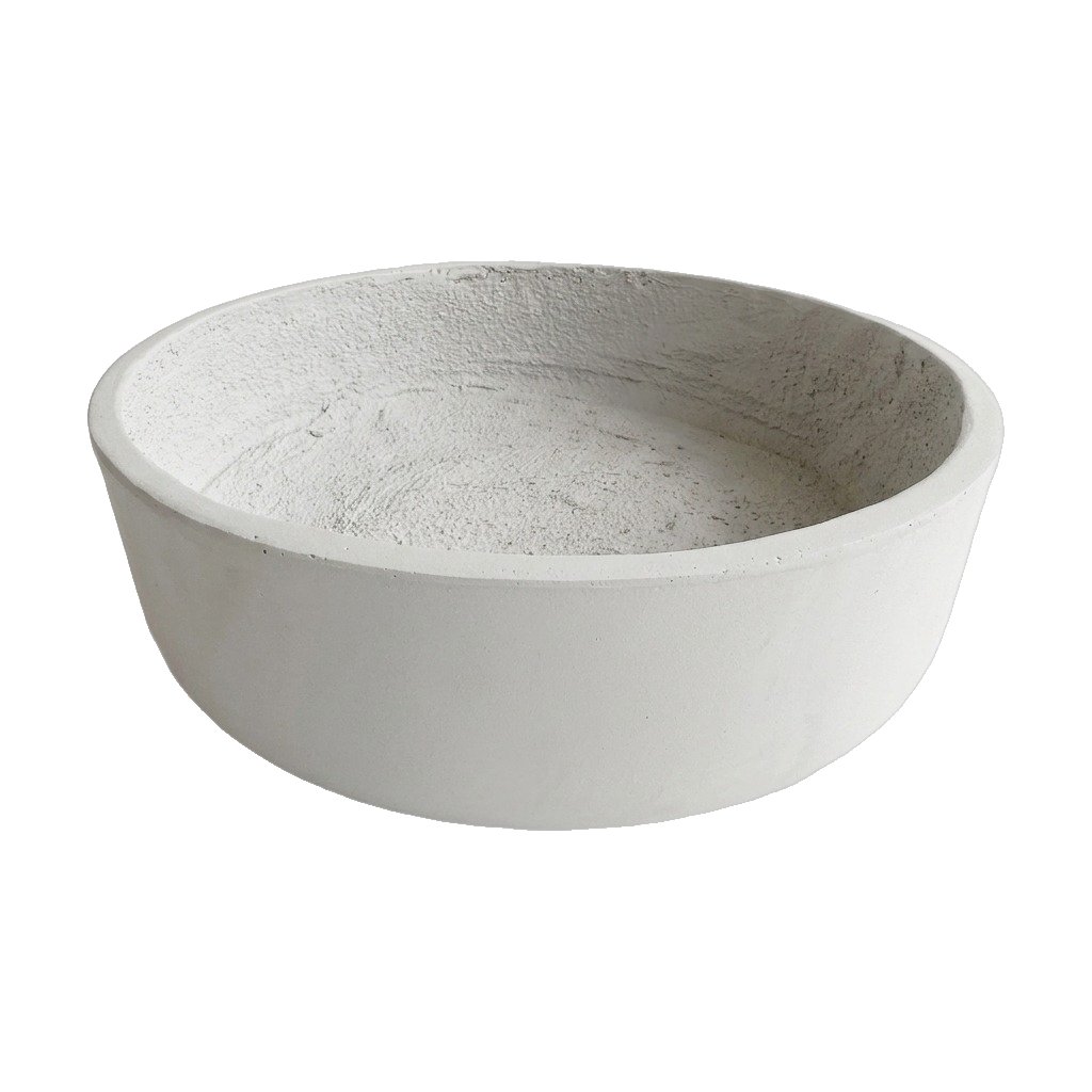Maceta de Fibrocemento Ligero con Dinner Forma de Cuenco en Blanco Hueso, tamaño 45x13cm - image 1