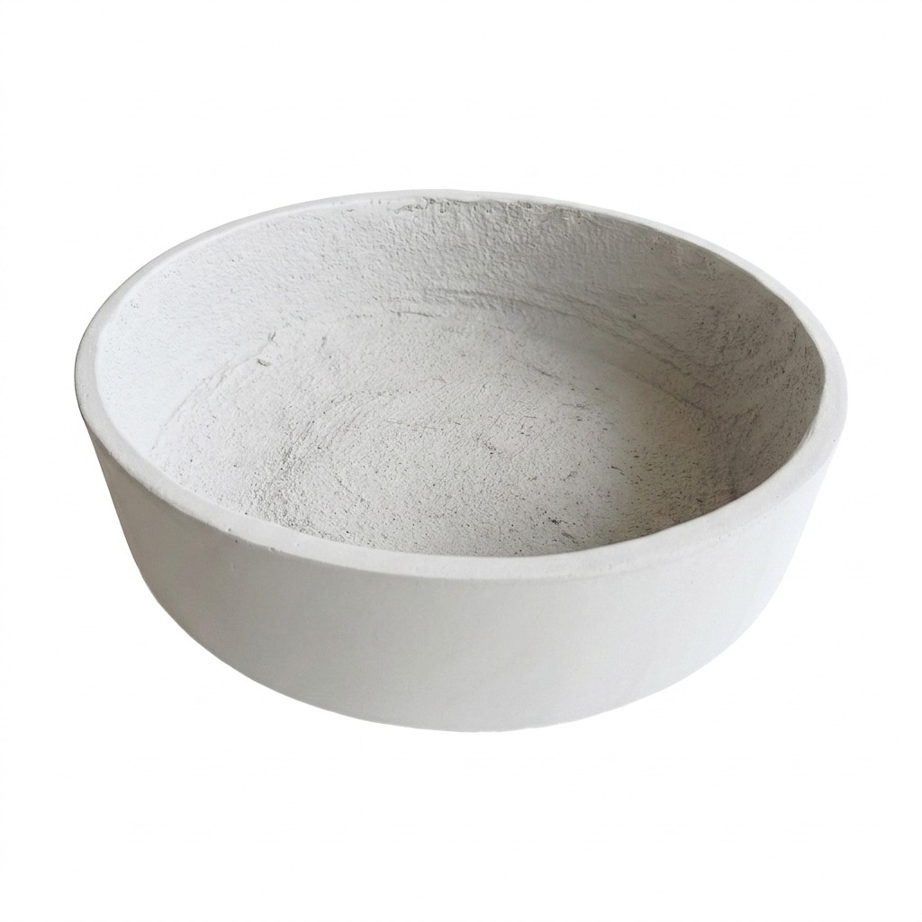 Maceta de Fibrocemento Ligero con Dinner Forma de Cuenco en Blanco Hueso, tamaño 45x13cm - image 3