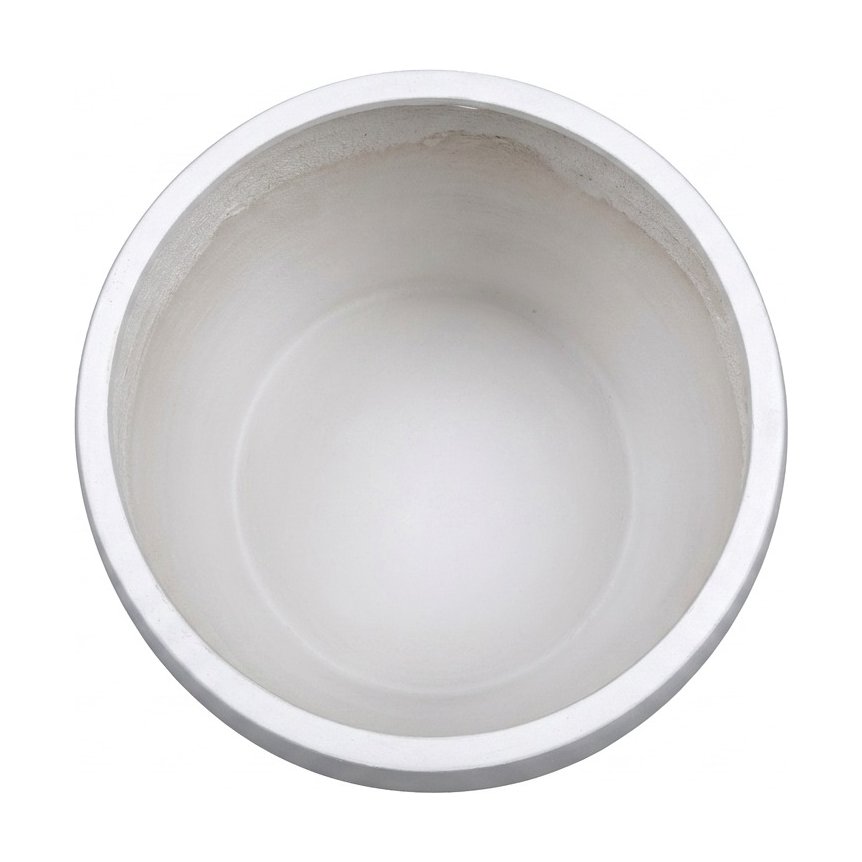 Light Fiber Cement Pot with Drop Shape in Off White, 27x27cm size - image 4
