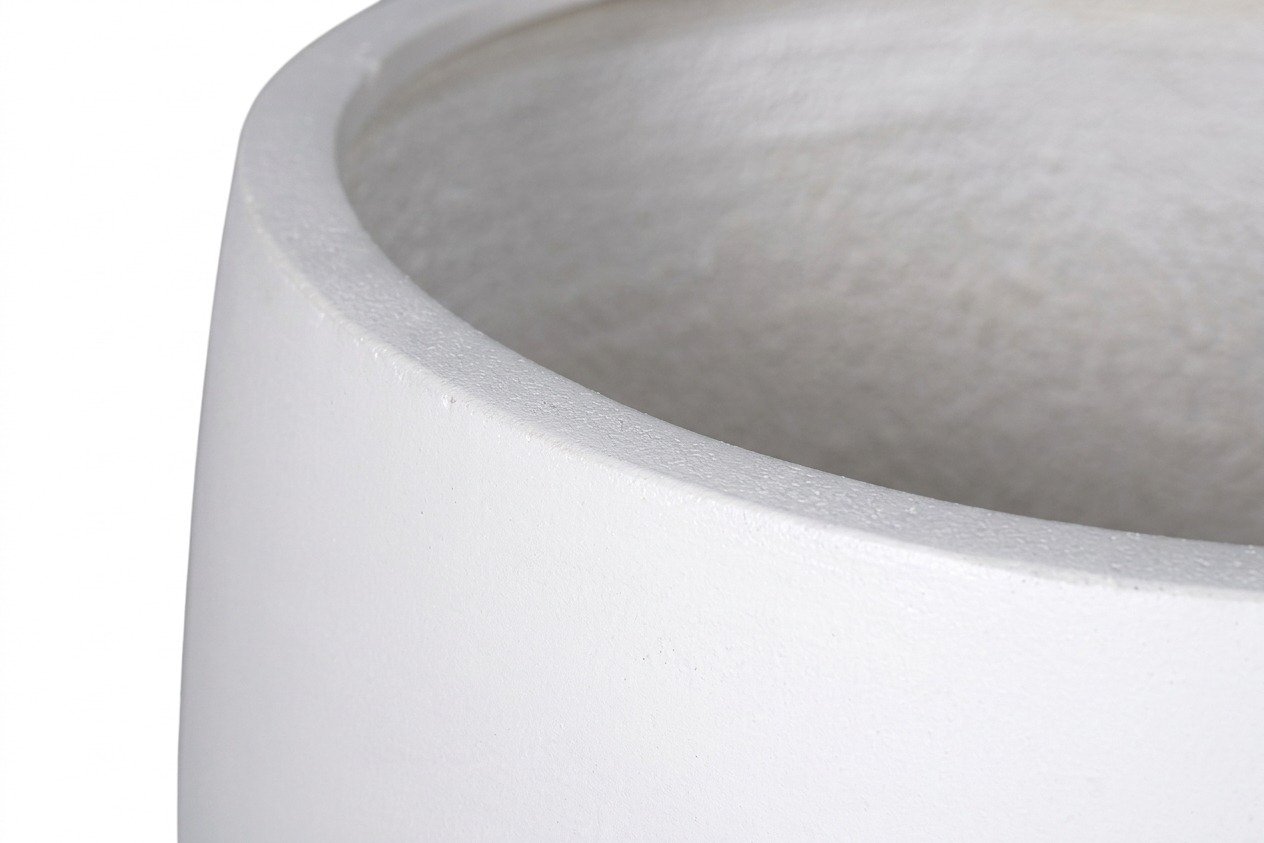 Maceta de Fibrocemento Ligero con Forma de Gota en Blanco Hueso, tamaño 55x55cm - image 3