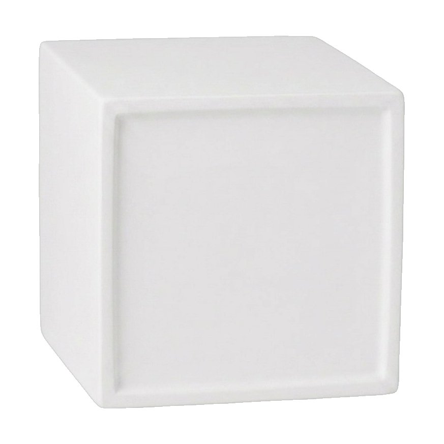Light Fiber Cement Pot with Tall Rectangle Shape in Off White, 36x45cm size - image 2
