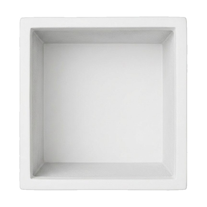 Light Fiber Cement Pot with Tall Rectangle Shape in Off White, 42x52cm size - image 4