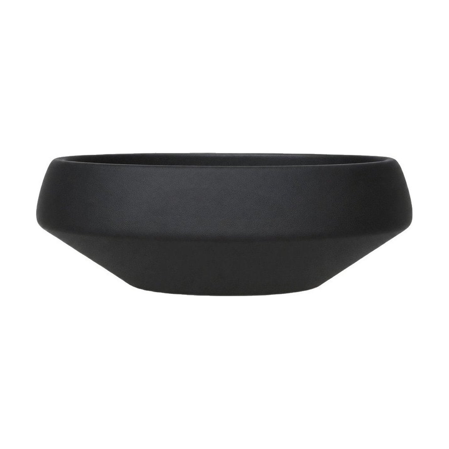 Light Fiber Cement Pot with Saucer Shape in Black, 45x21cm size - image 1