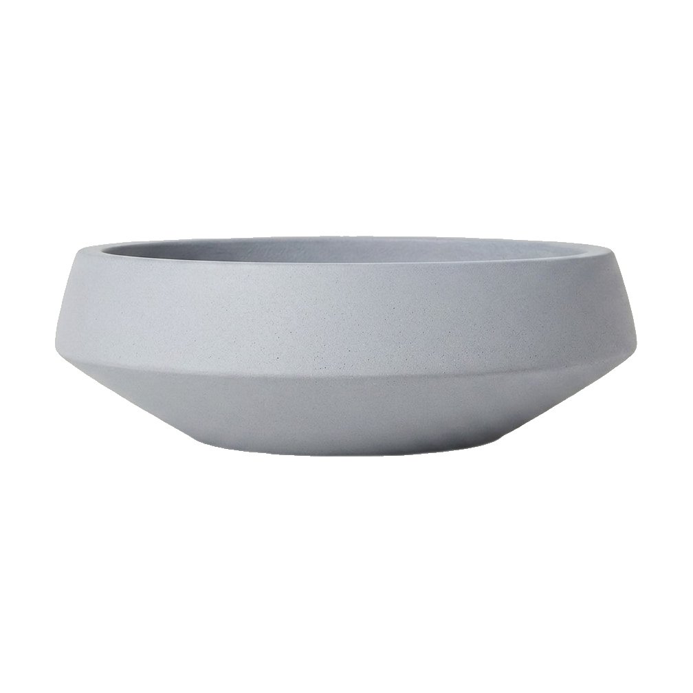 Maceta de Fibrocemento Ligero con Forma de Platillo en Gris Claro, tamaño 23x15cm - image 1