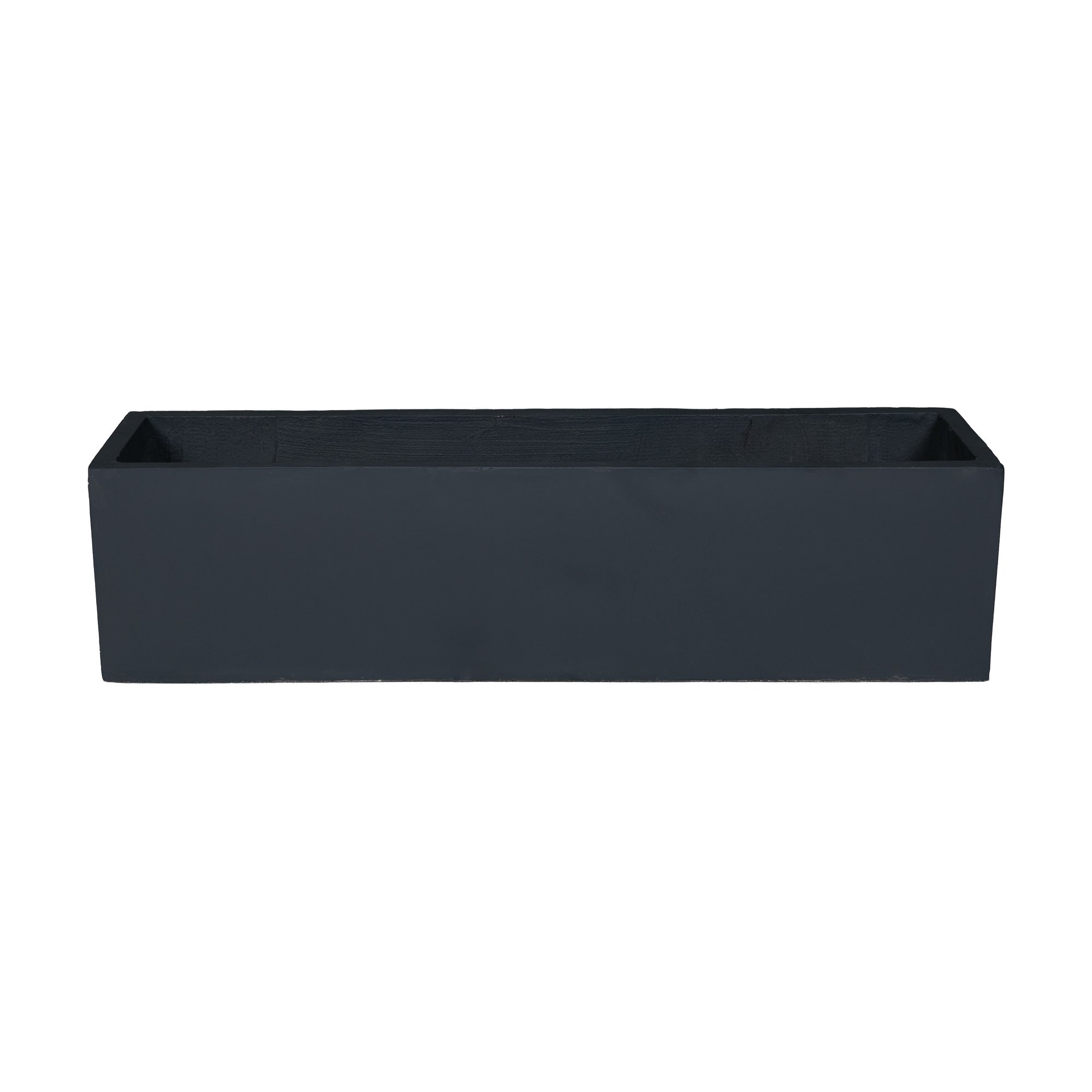 Light Fiber Cement Pot with Wide Rectangle Shape in Black, 60x30cm size - image 1