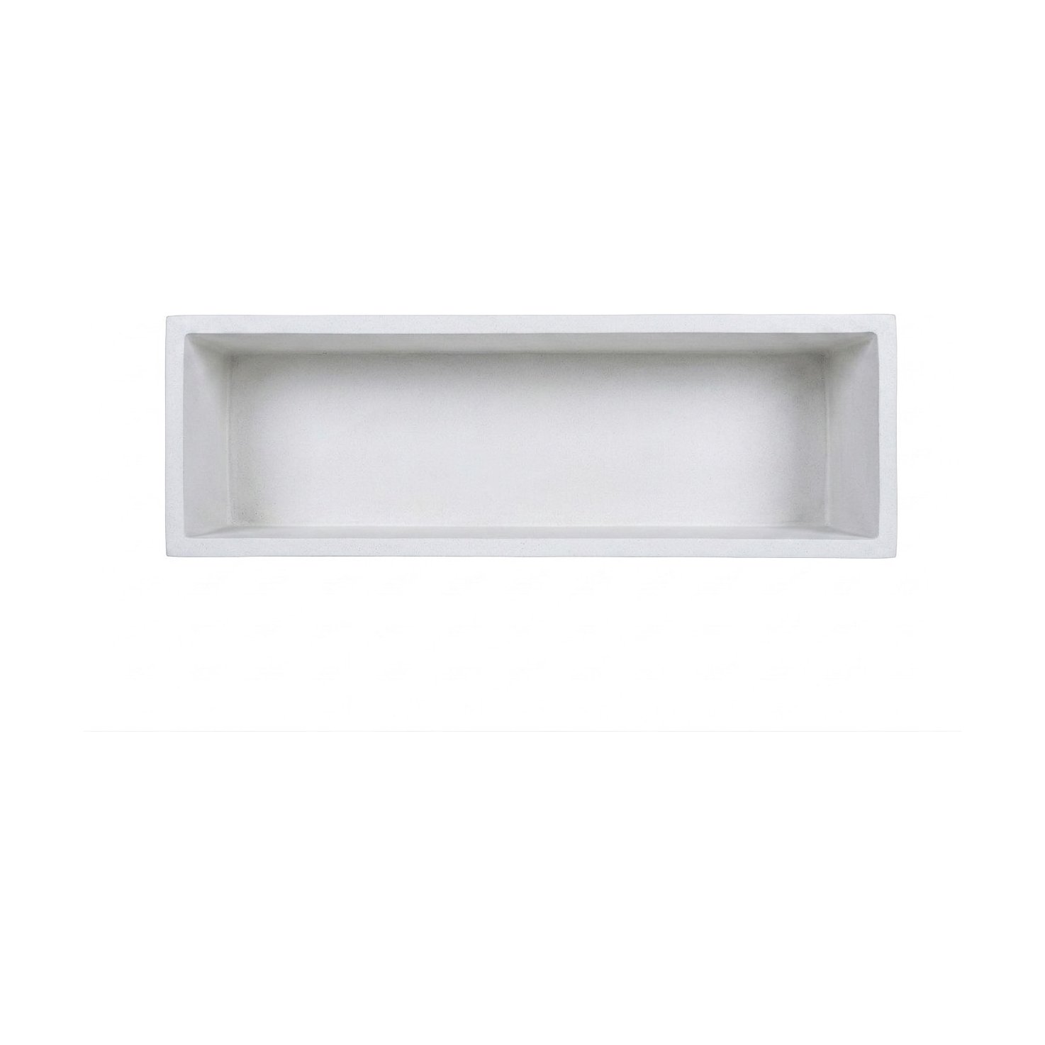 Light Fiber Cement Pot with Wide Rectangle Shape in Off White, 80x40cm size - image 2
