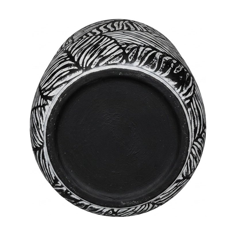 Light Fiber Cement Pot with Drop Shape in Black, 43x47cm size - image 2