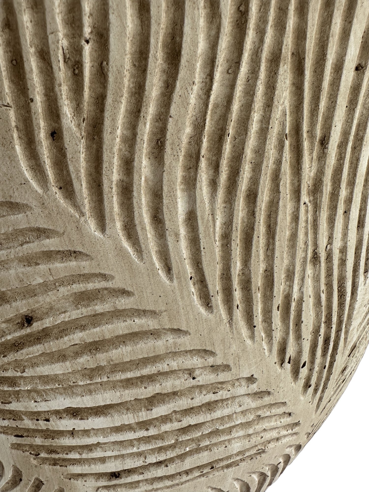Light Fiber Cement Pot with Drop Shape in Off White, 35x34cm size - image 3