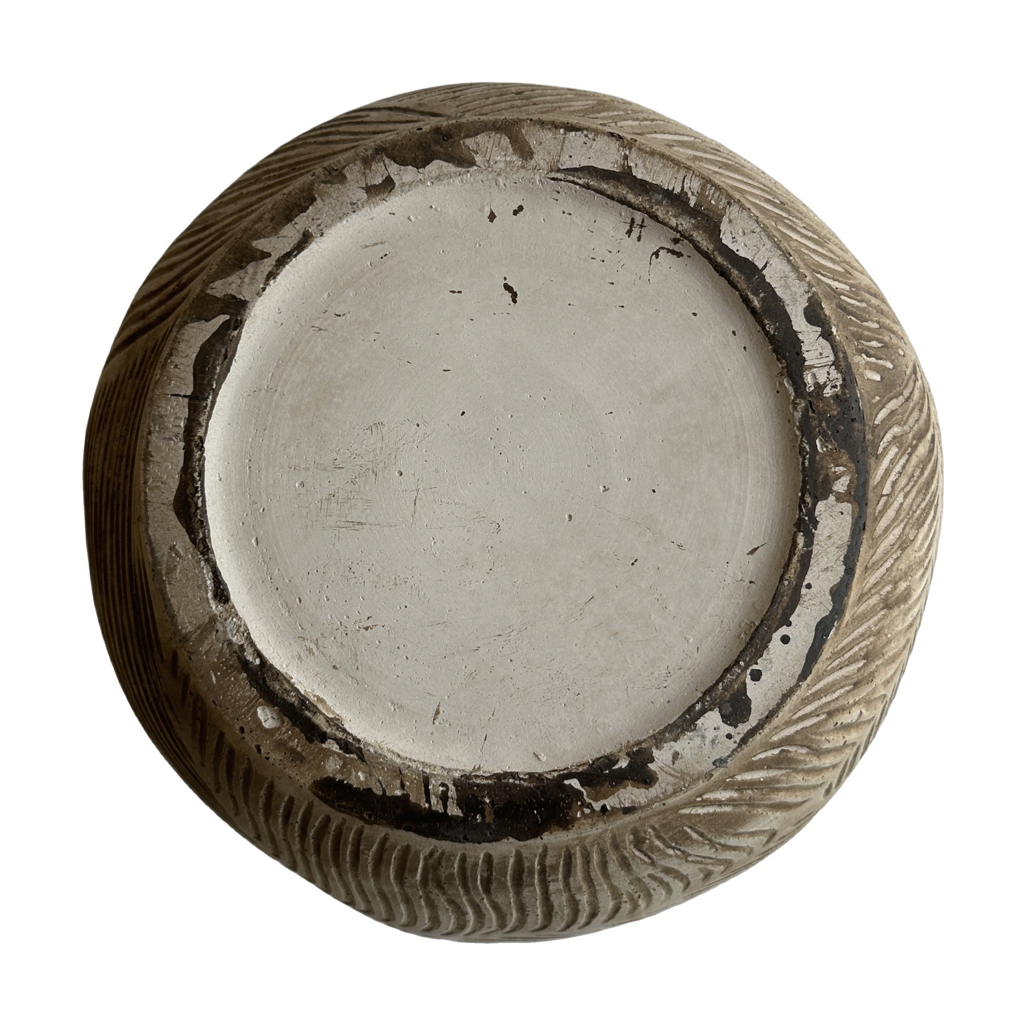 Light Fiber Cement Pot with Drop Shape in Off White, 35x34cm size - image 7