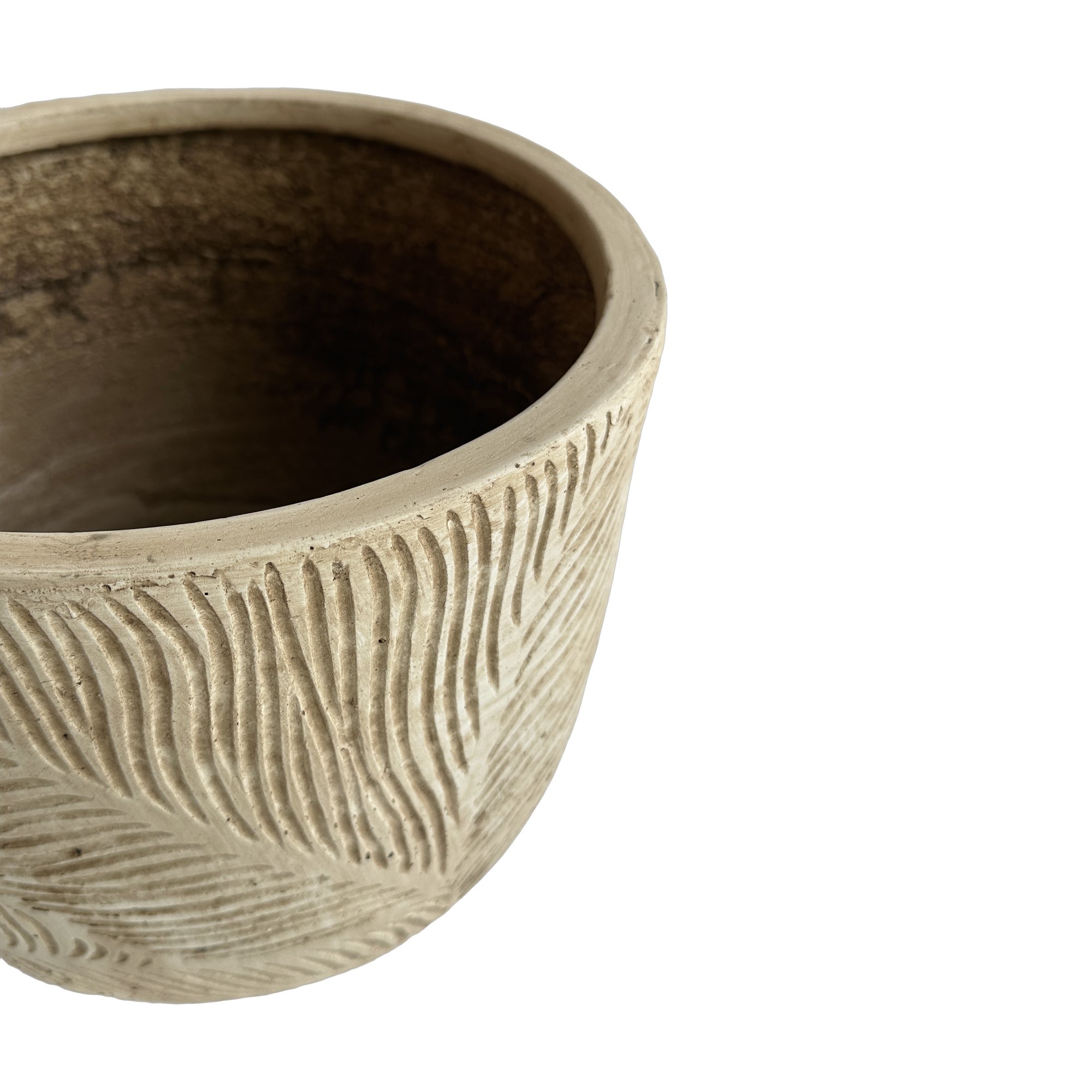 Light Fiber Cement Pot with Drop Shape in Off White, 44x43cm size - image 2