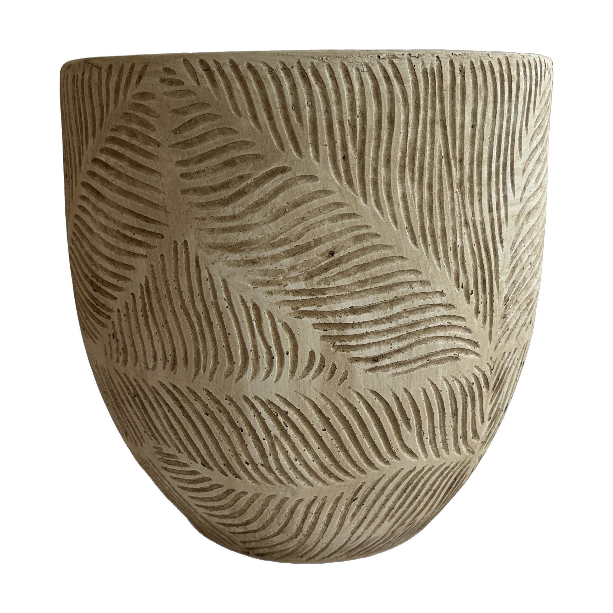 Light Fiber Cement Pot with Drop Shape in Off White, 54x53cm size - image 6