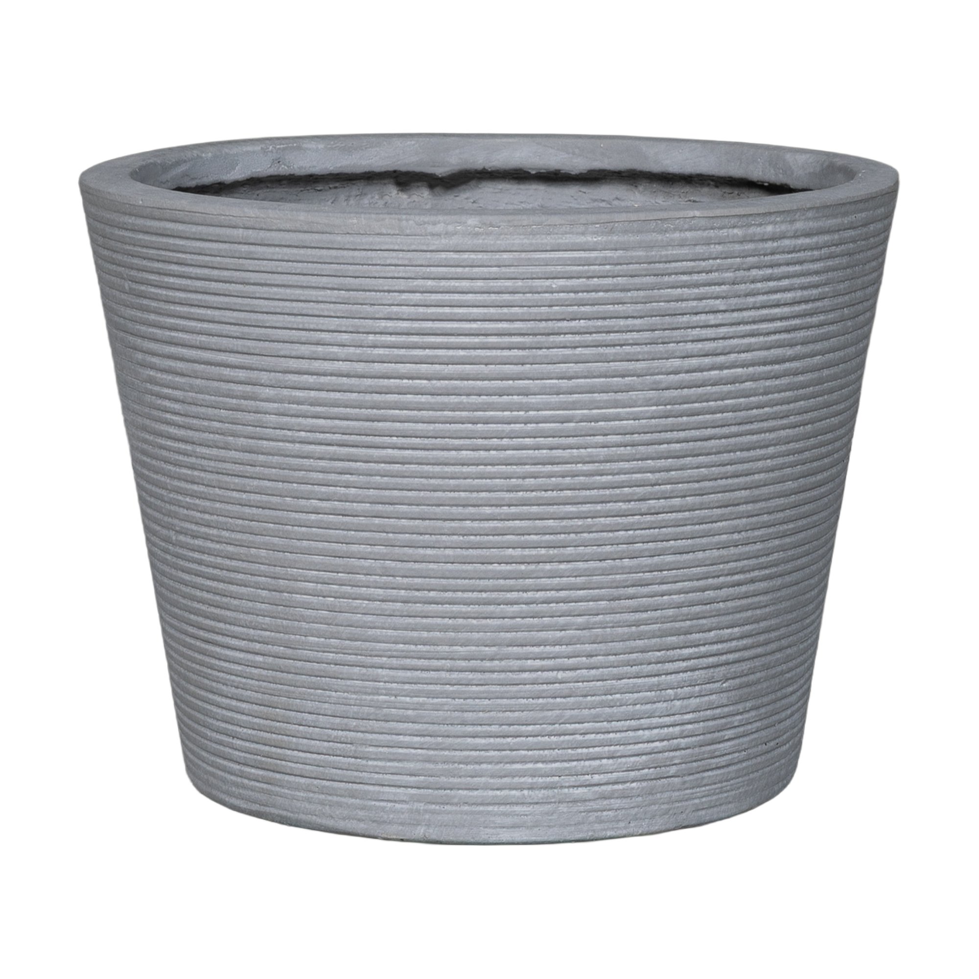 Light Fiber Cement Pot with Cone Shape in Light Gray, 24x18cm size - image 1