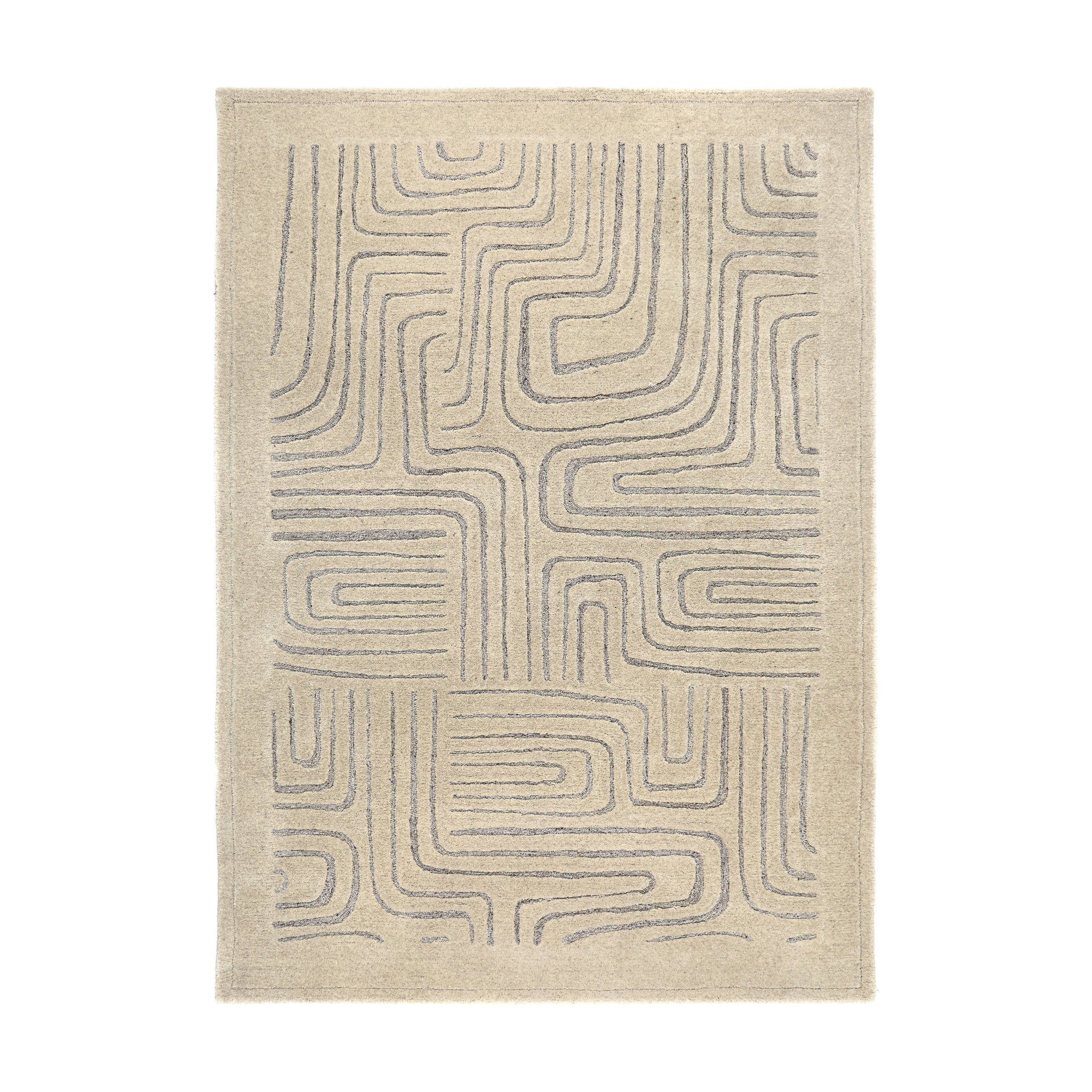 Almeira-3 Rug made with Khaki Wool in 8x10 feet - image 1