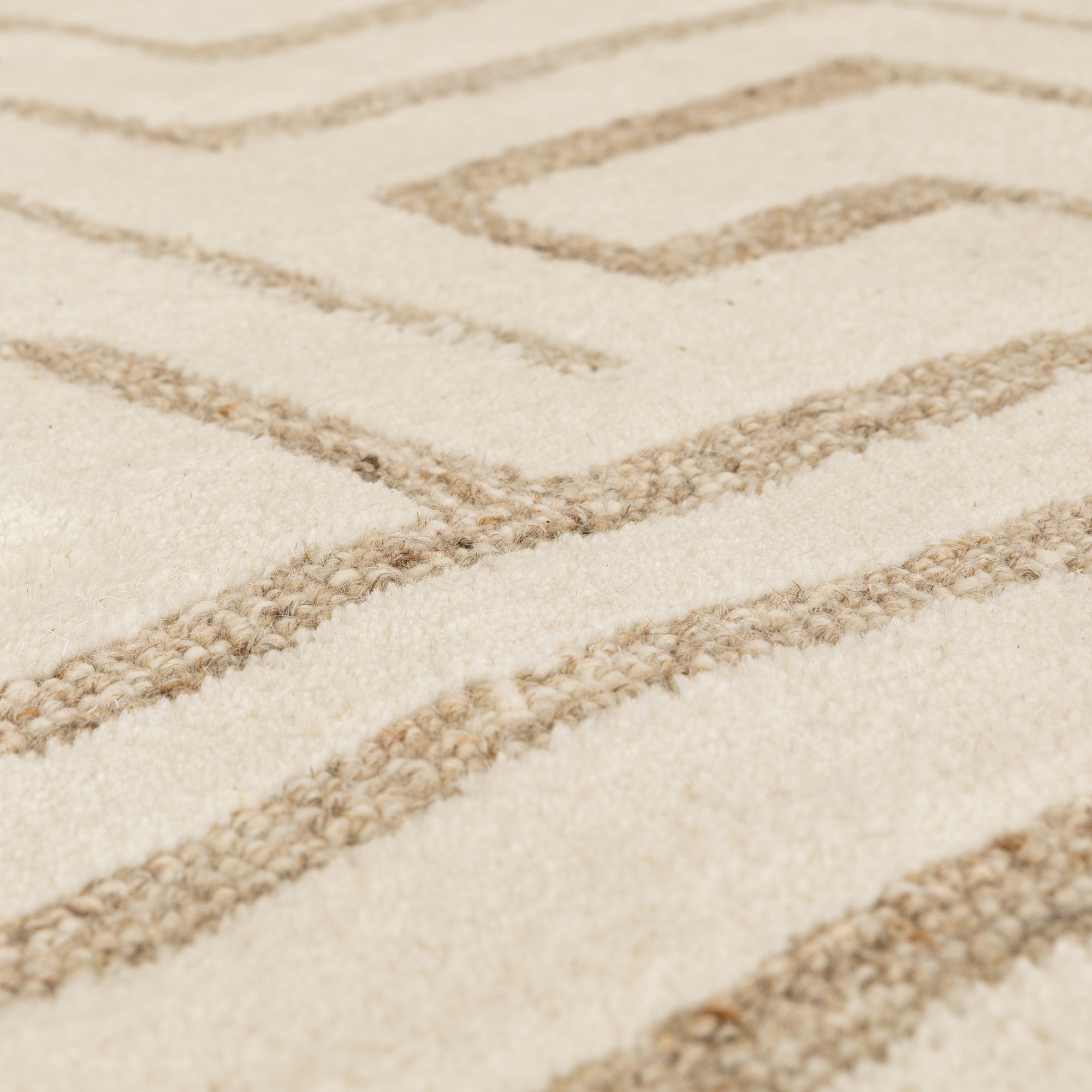 Almeira-4 Round Rug made with White Mustard Wool in 8 feet - image 3