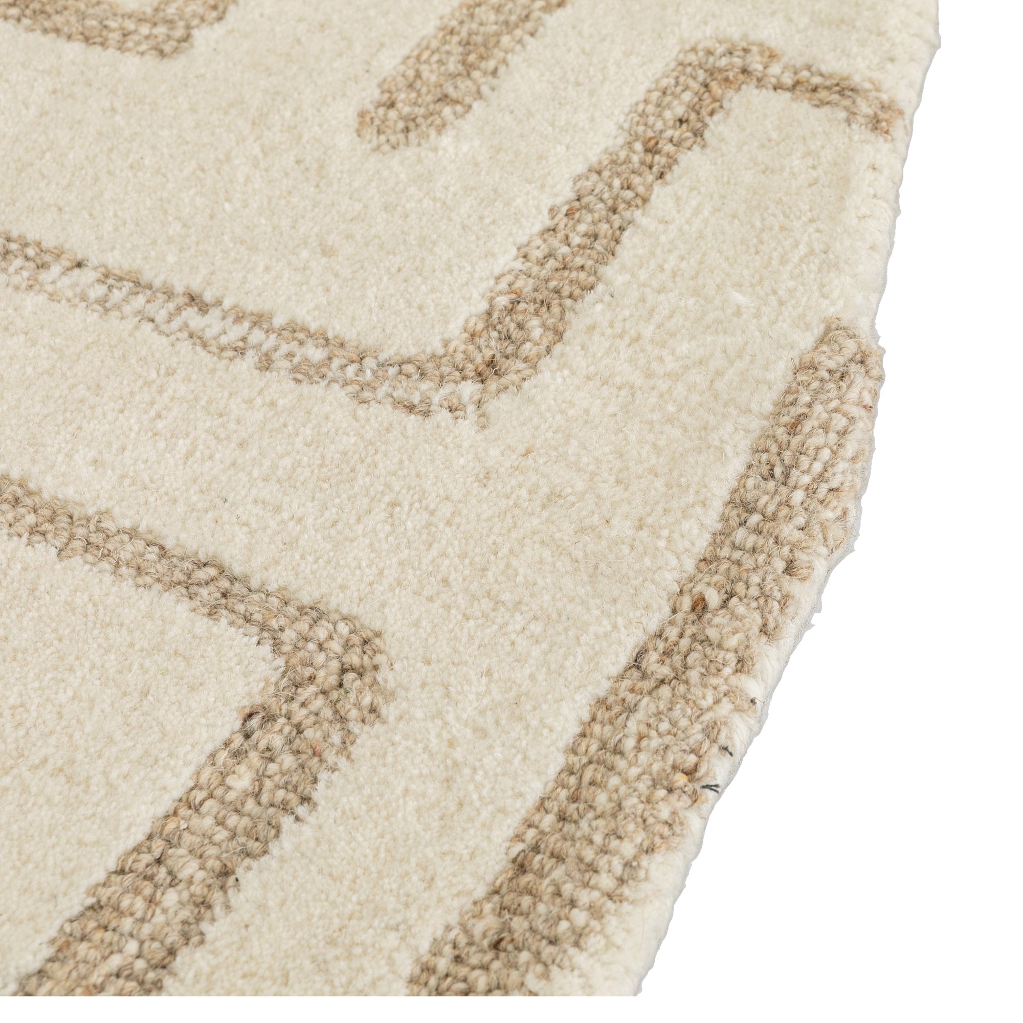 Almeira-4 Round Rug made with White Mustard Wool in 8 feet - image 4